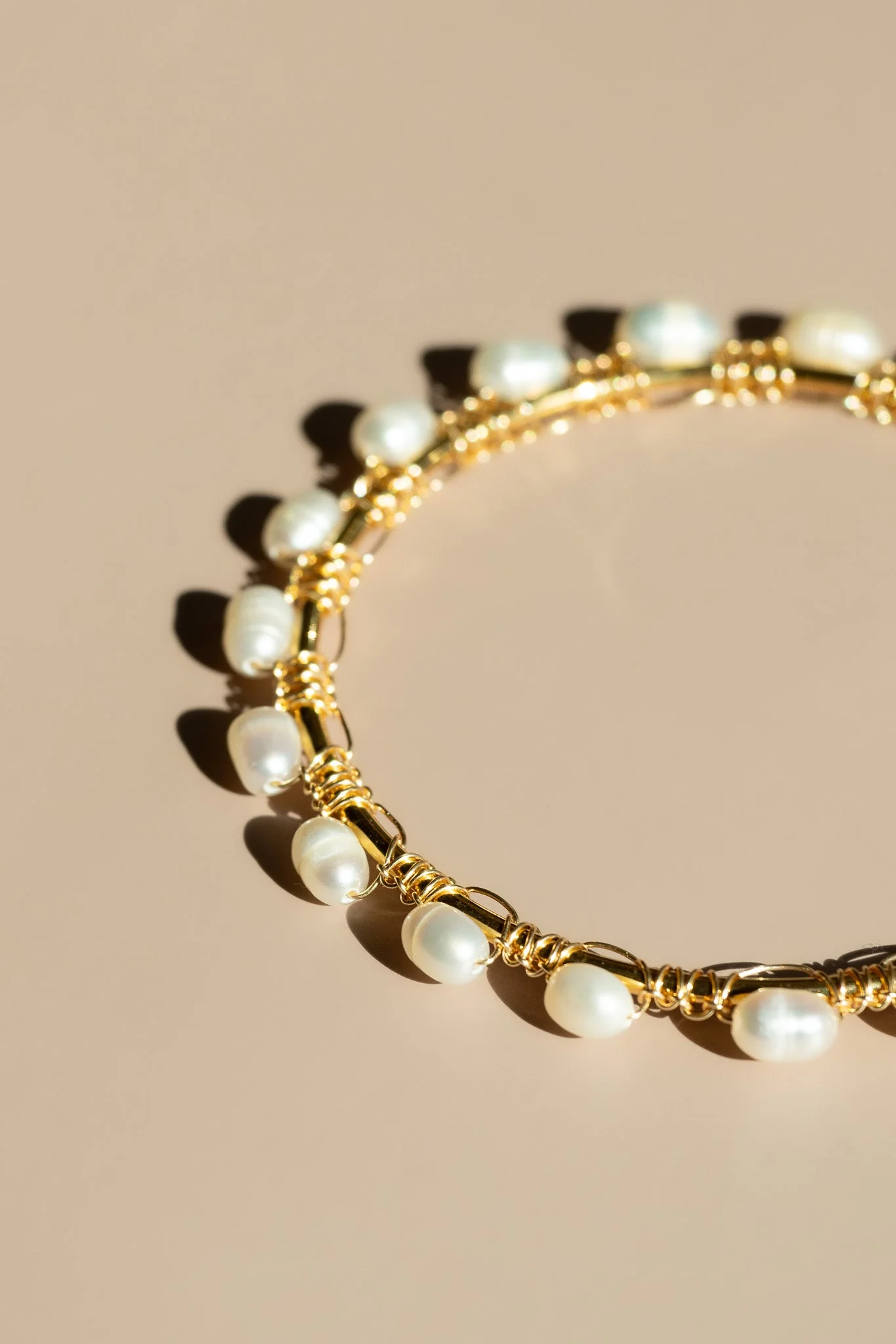 Pearl Hoop Earrings - Image 3
