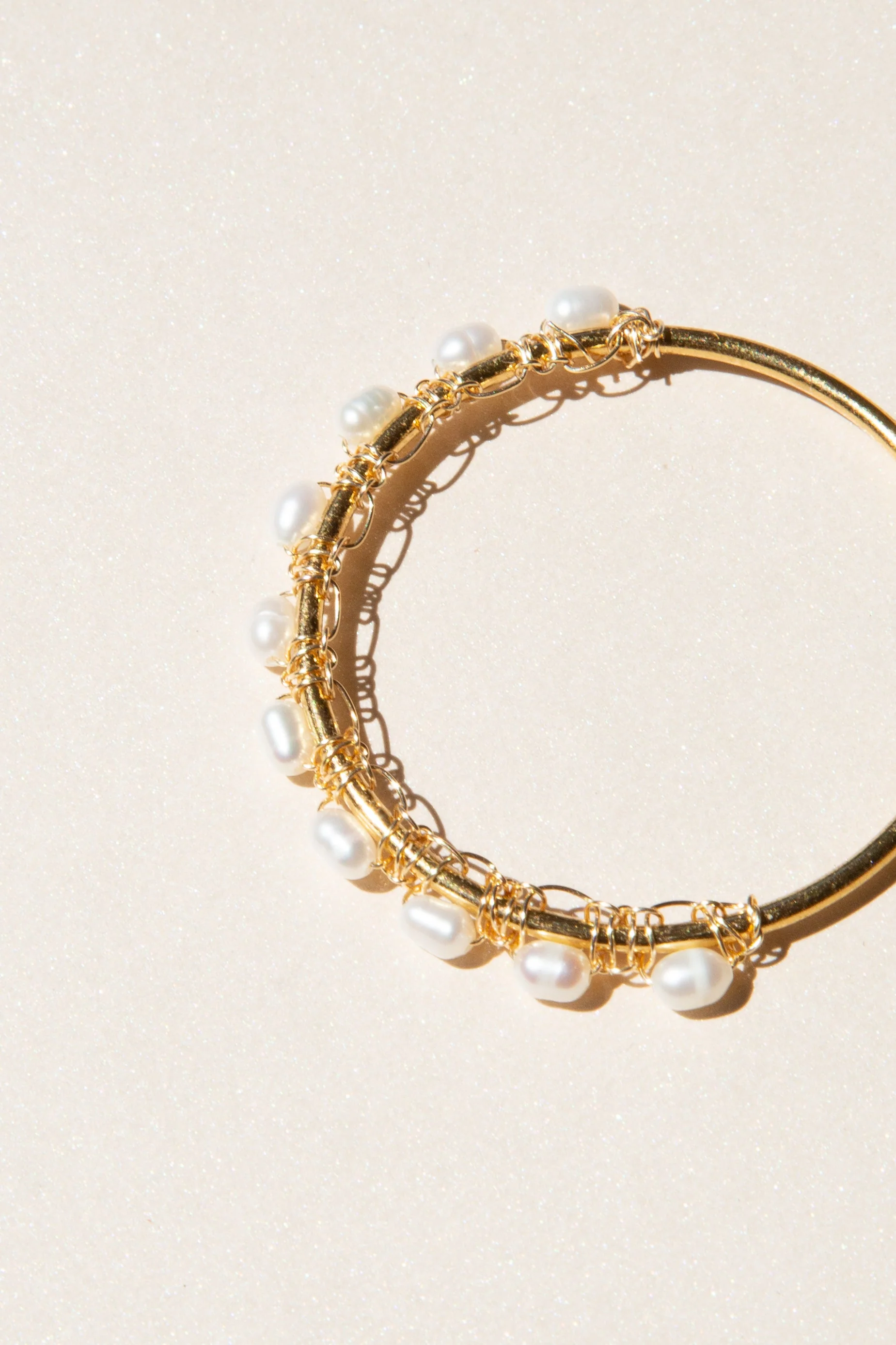Pearl Hoop Earrings - Image 4