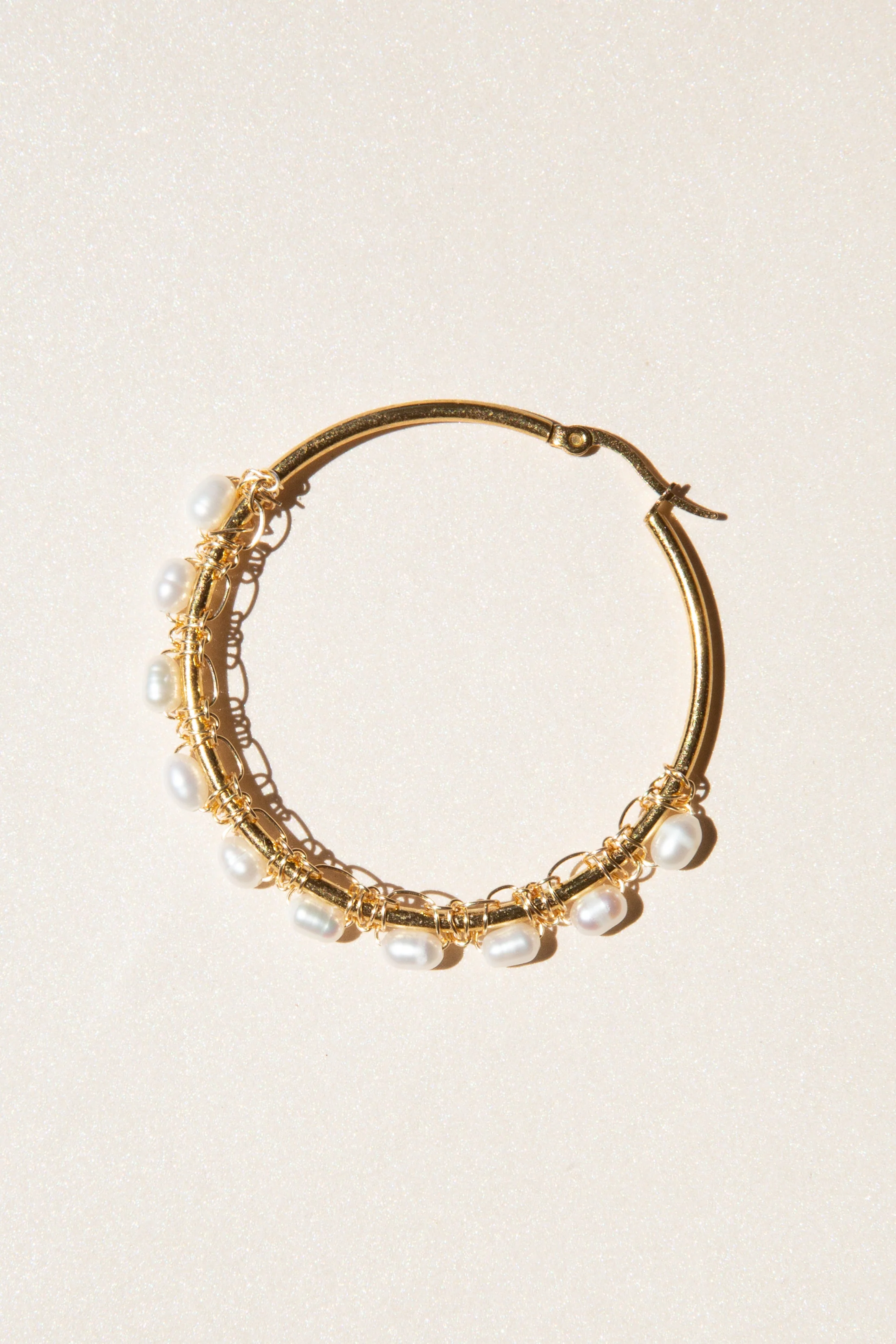Pearl Hoop Earrings - Image 5