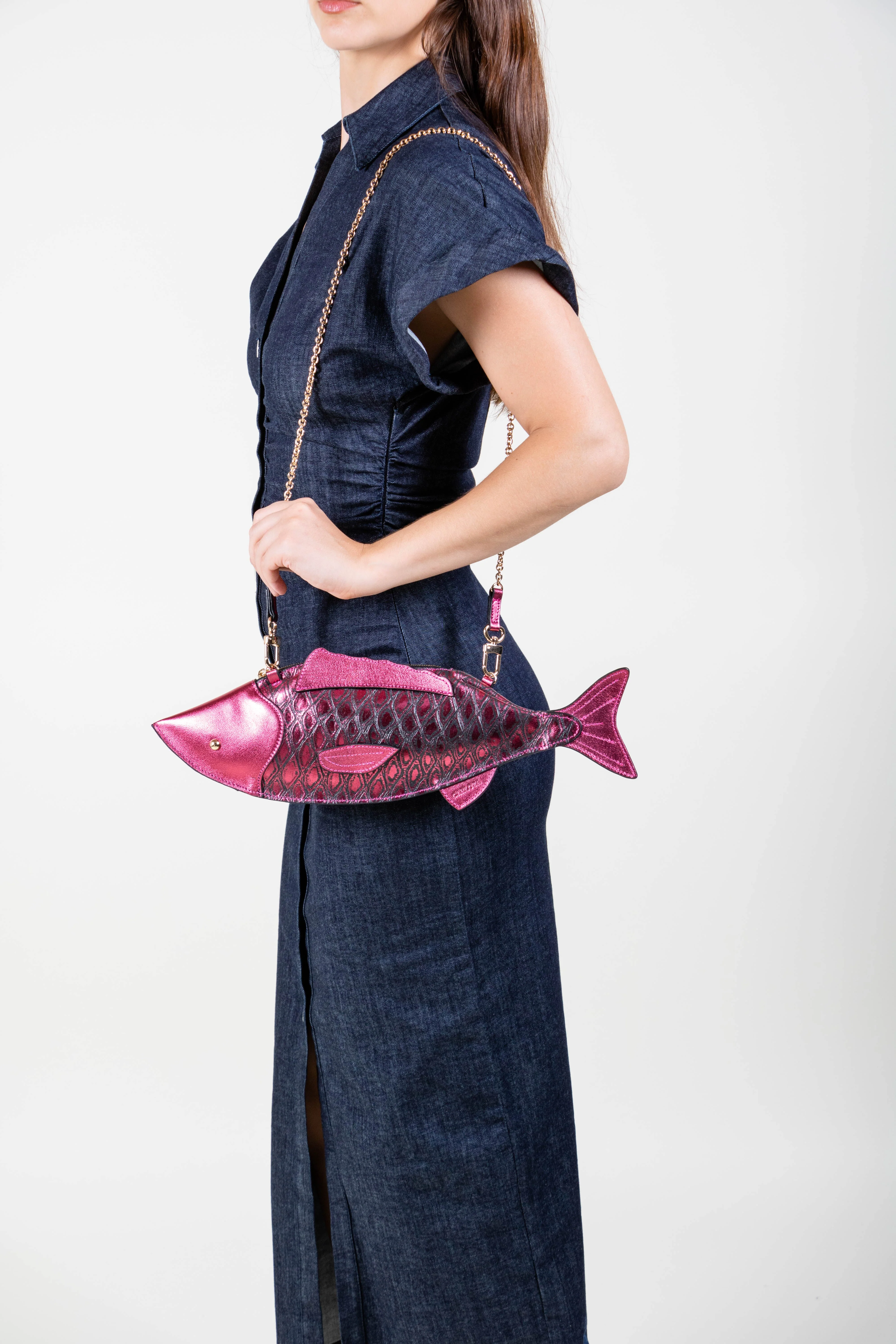 Pescado Crossbody - Fuchsia - Image 5