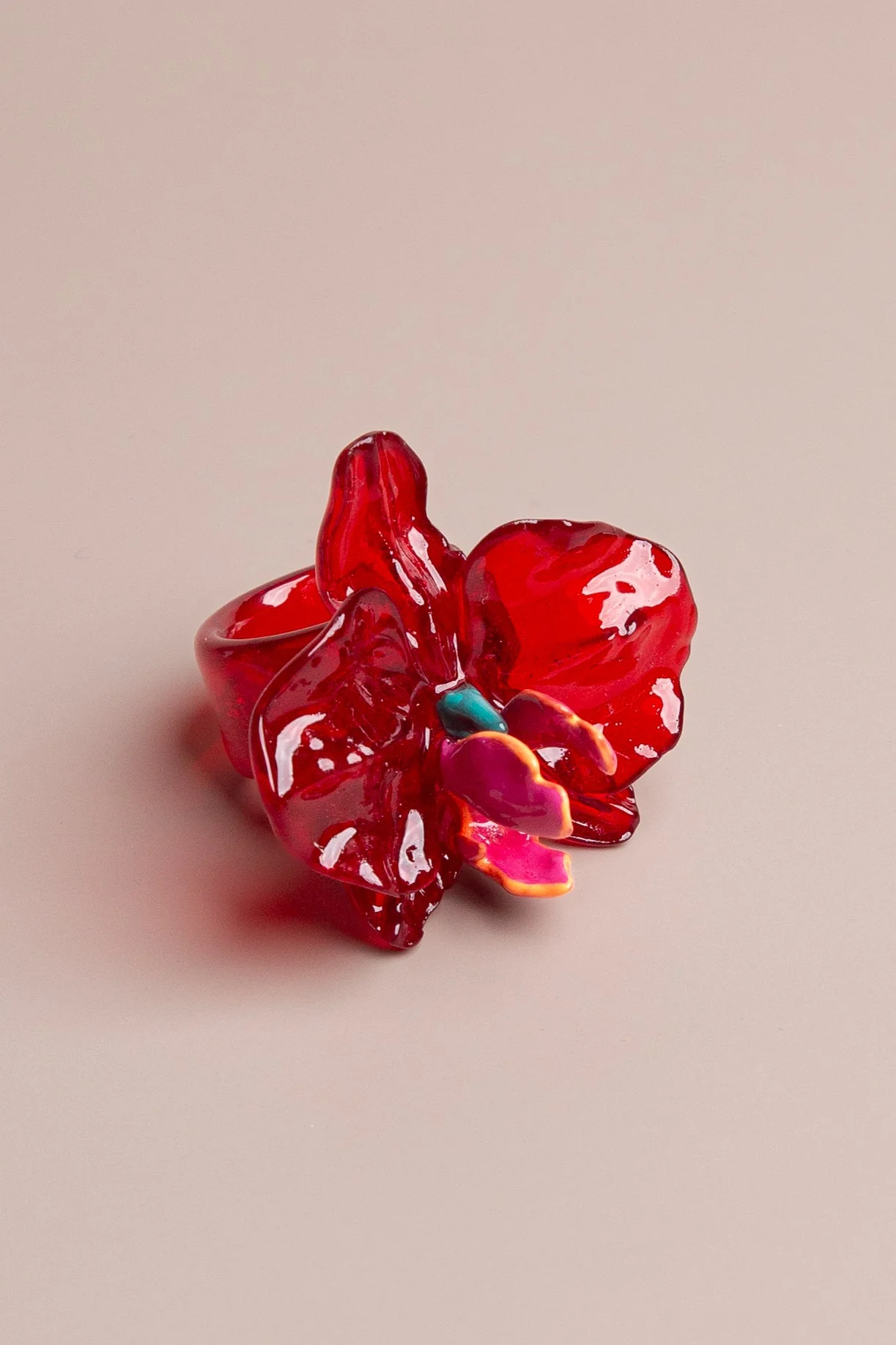 Red Orchid Medium Ring - Image 4
