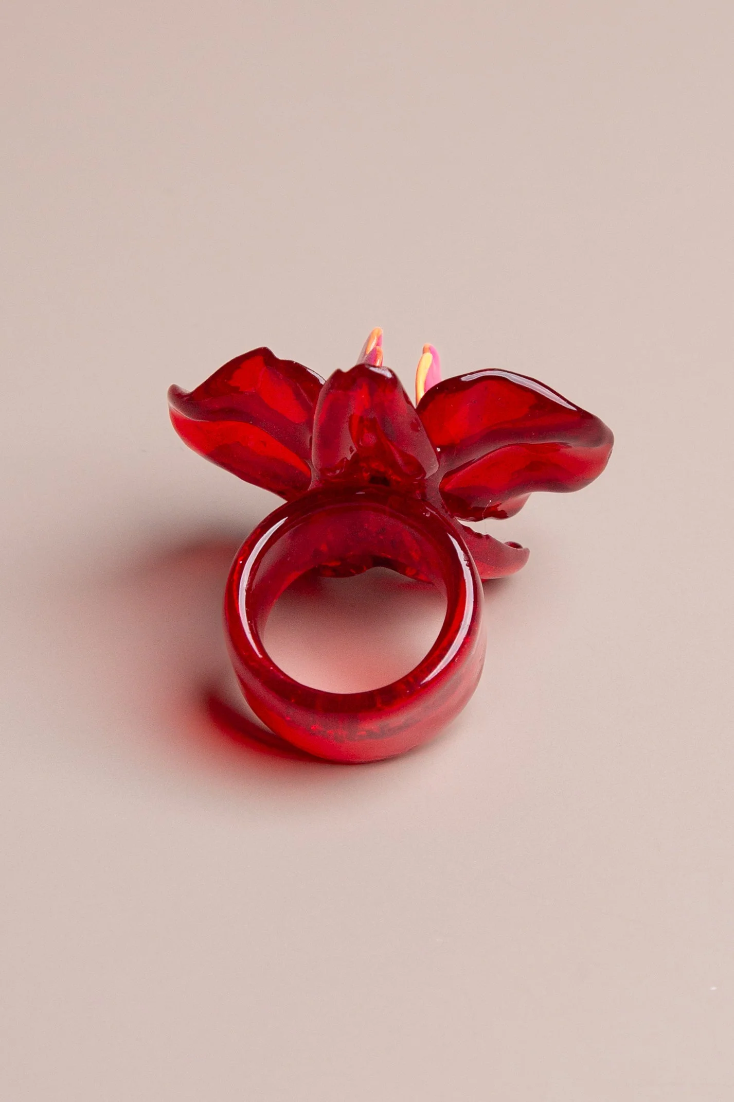 Red Orchid Medium Ring - Image 5