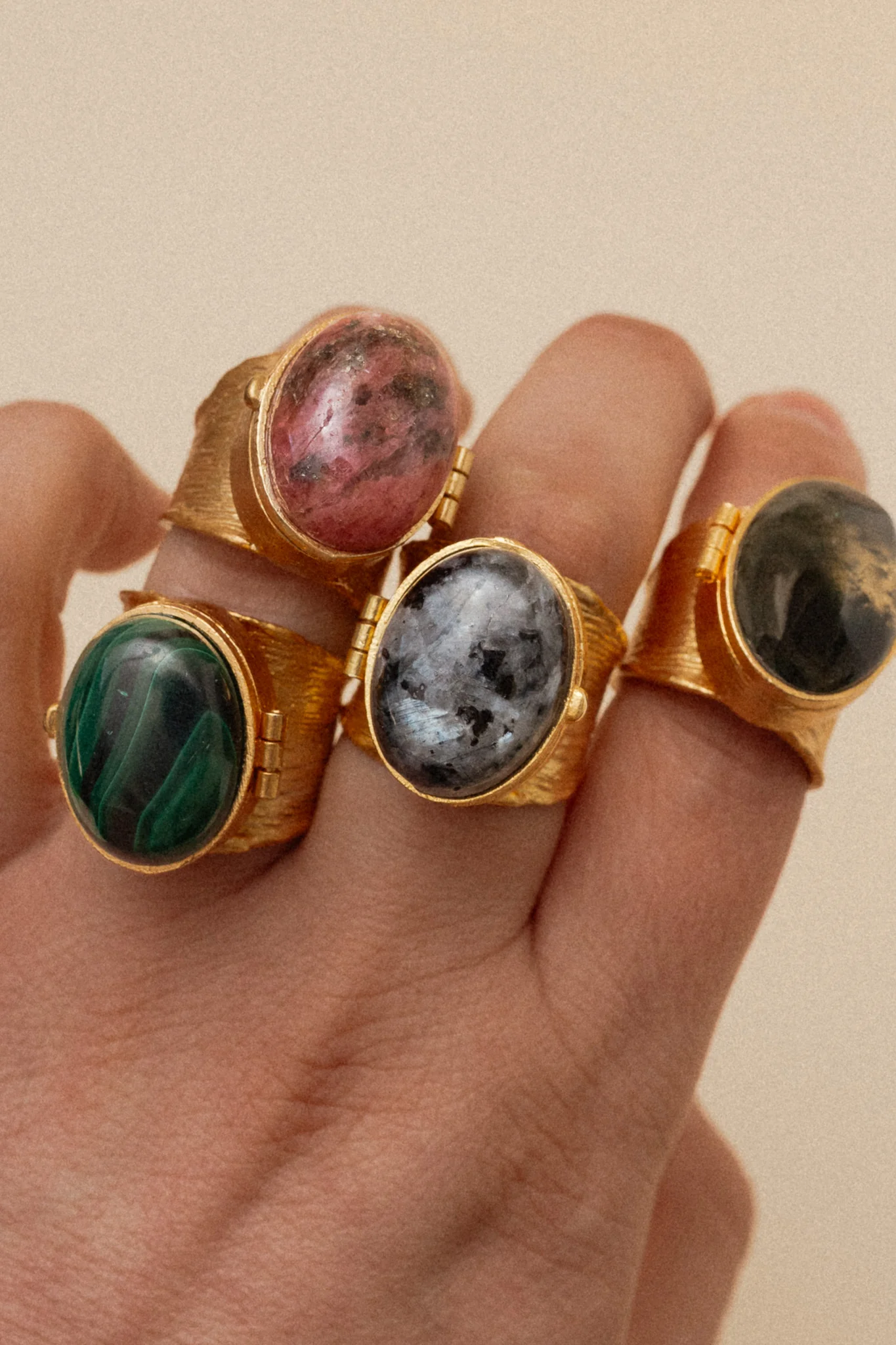 Poison Quartz Locket Ring - Malachite - Image 6