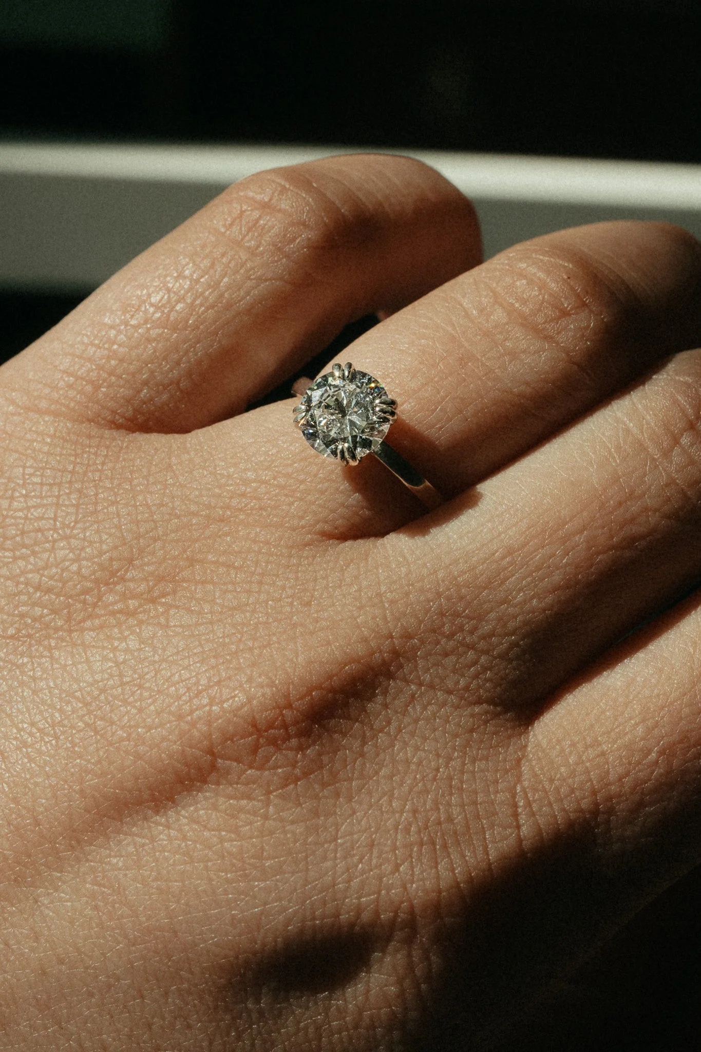 Round Diamond Double Prong Solitaire Ring - Image 2