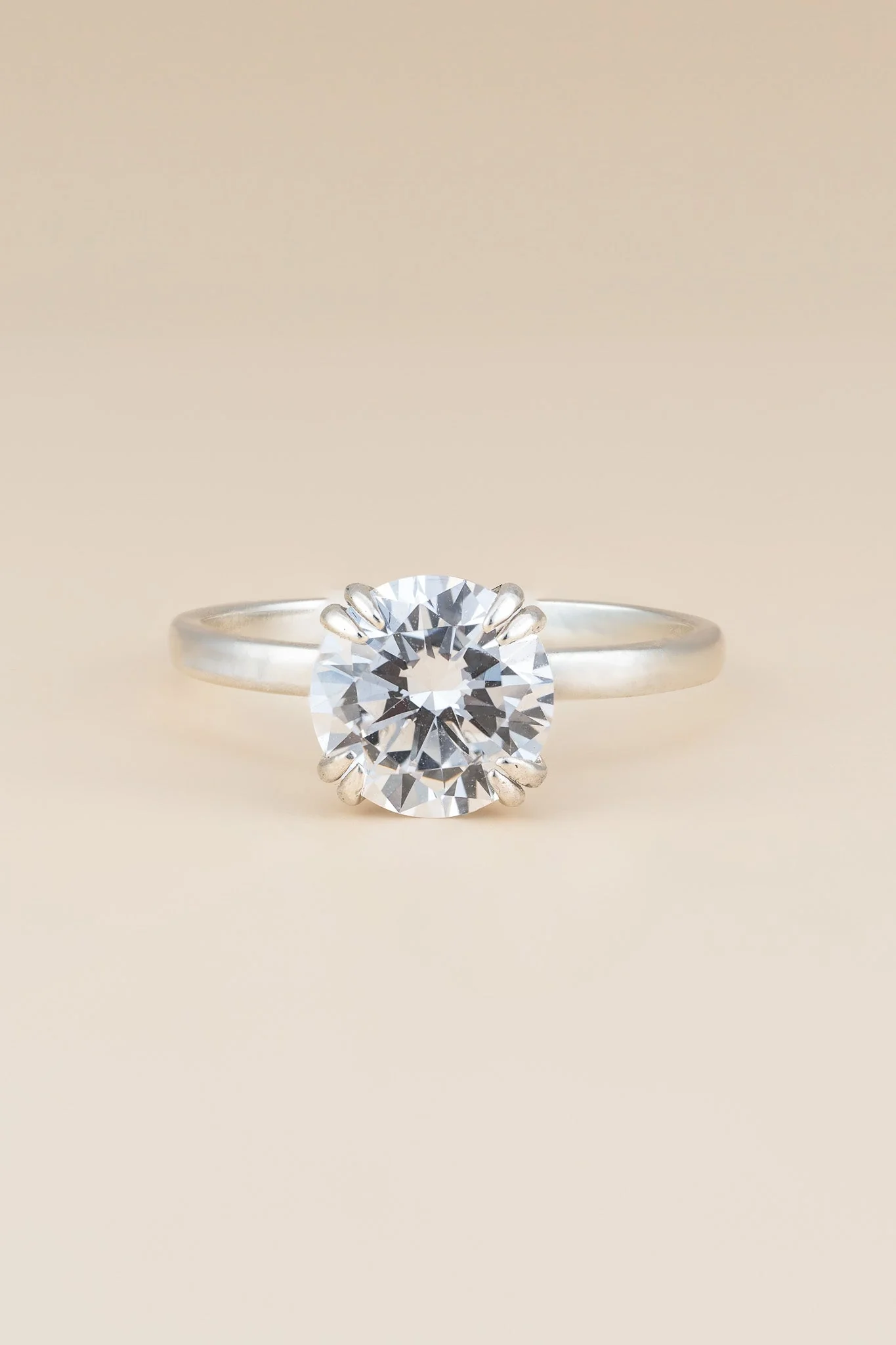Round Diamond Double Prong Solitaire Ring - Image 3