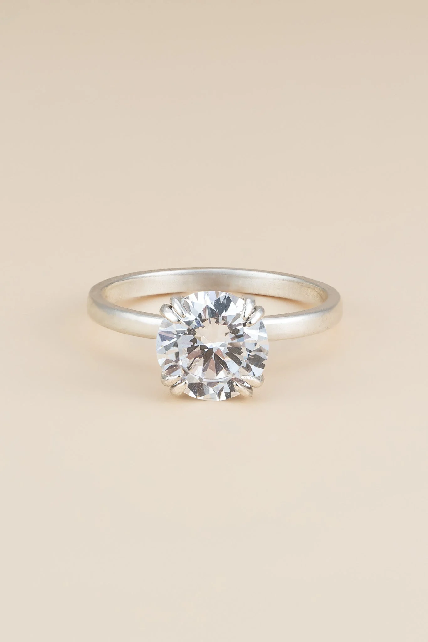 Round Diamond Double Prong Solitaire Ring - Image 4