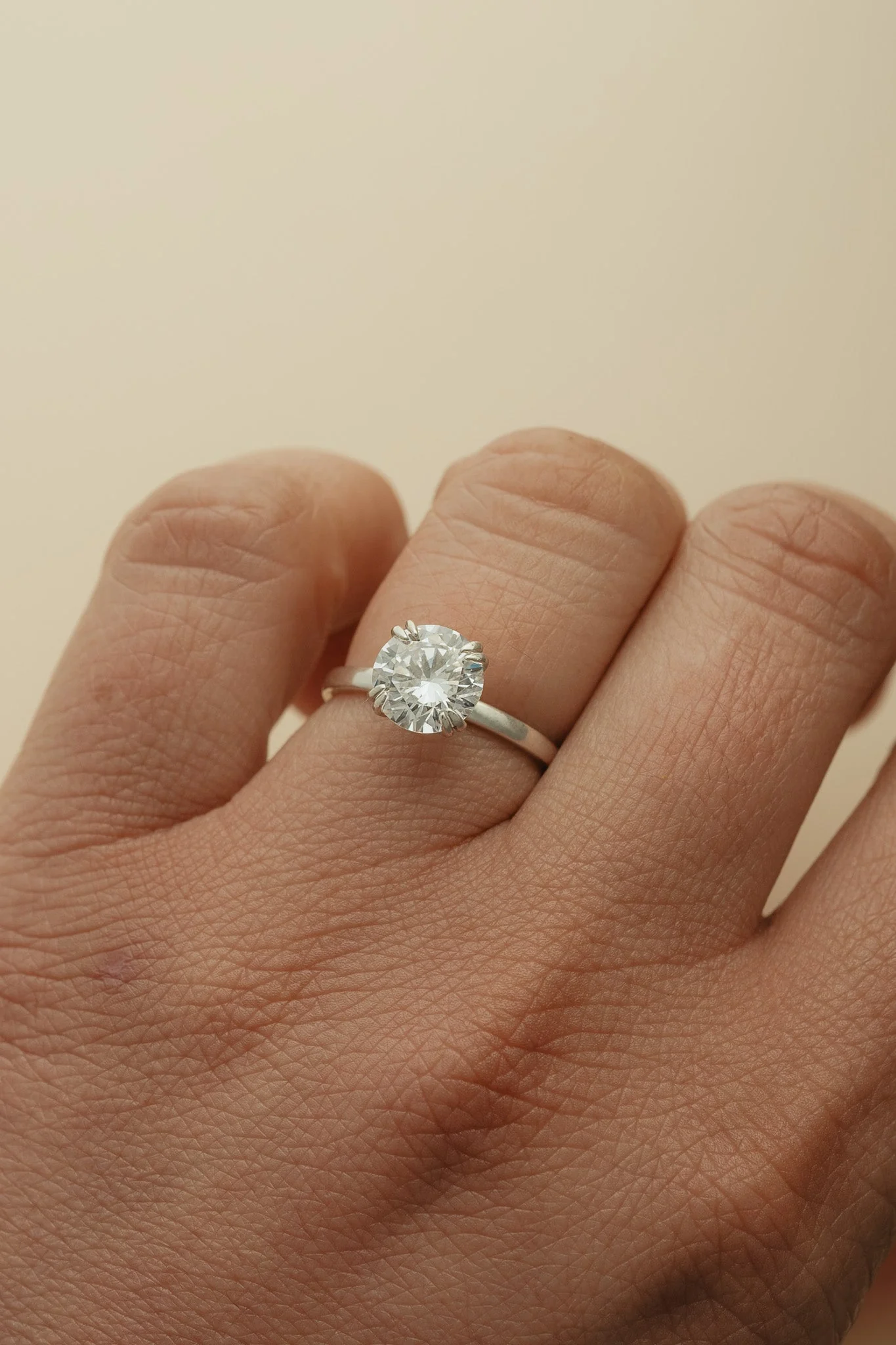 Round Diamond Double Prong Solitaire Ring - Image 5