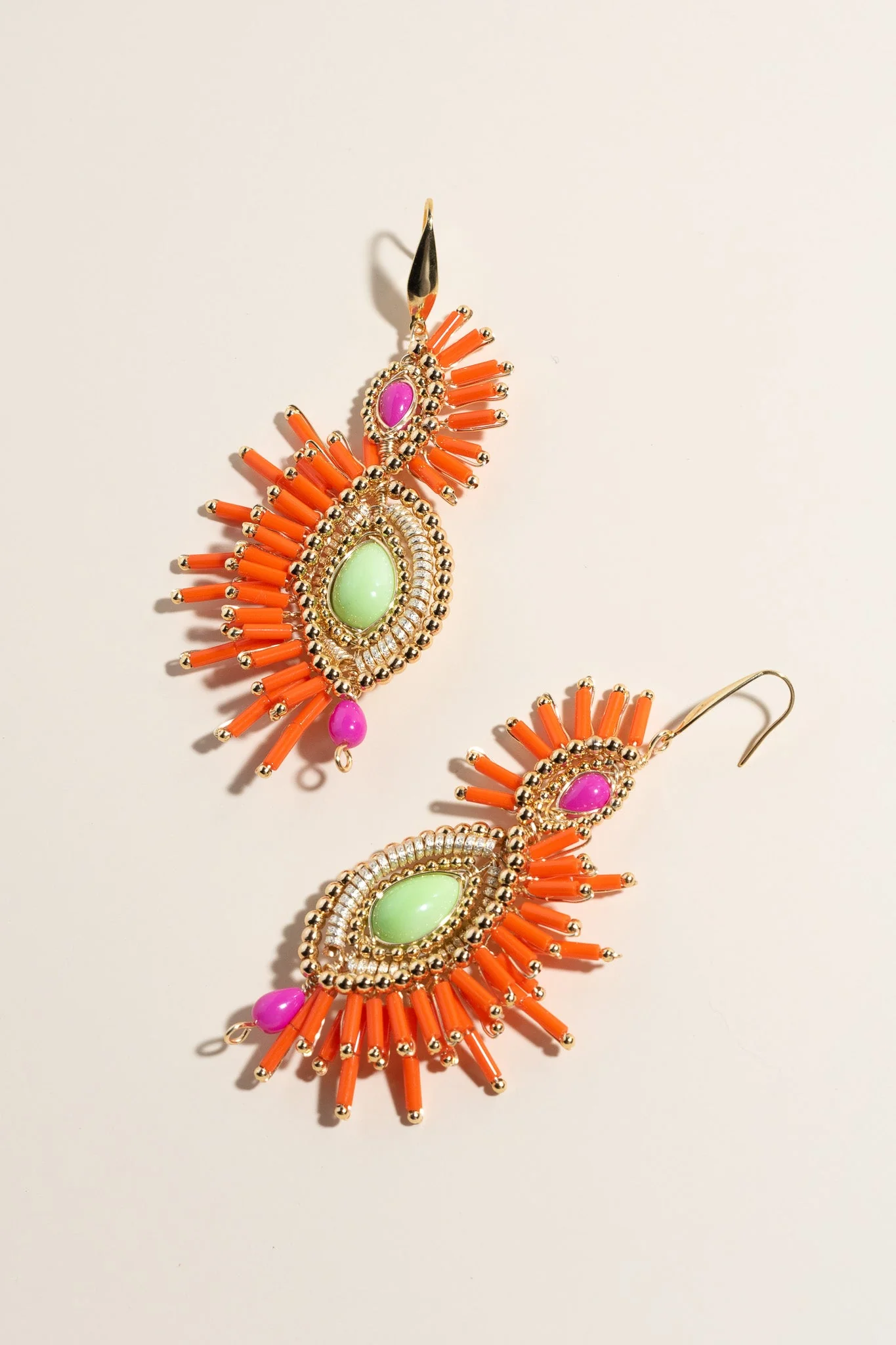 Serena Drop Earrings - Orange - Image 3