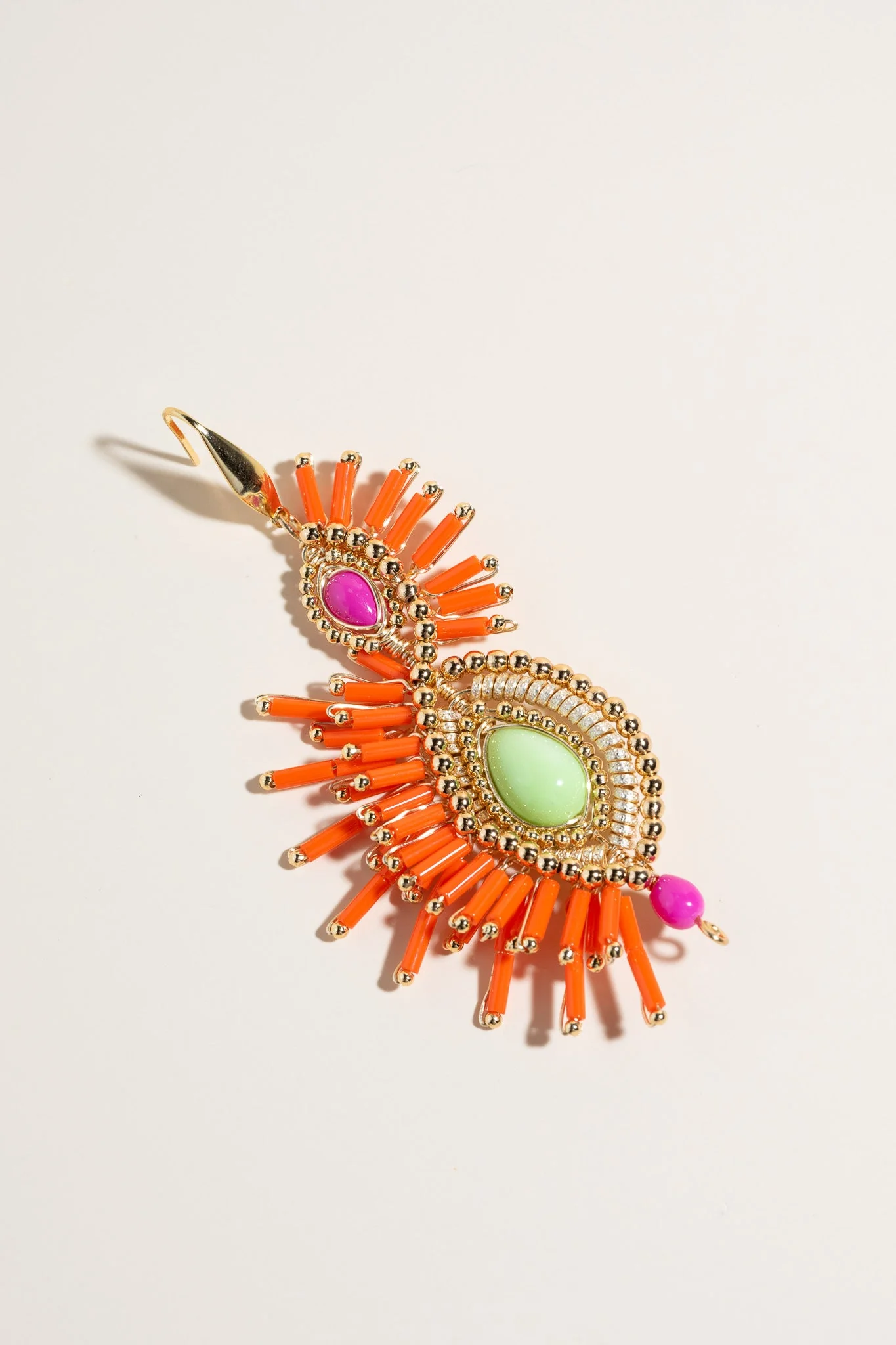 Serena Drop Earrings - Orange - Image 4