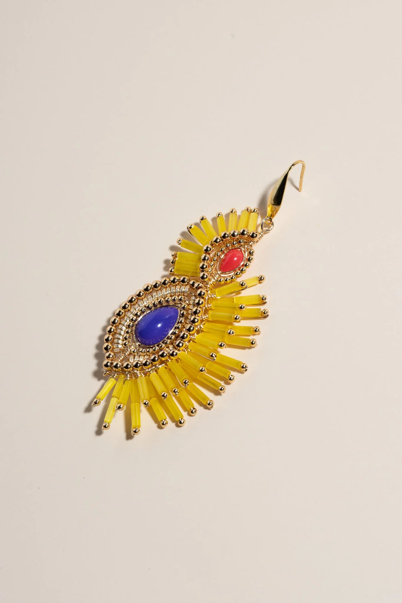 Serena Drop Earrings - Yellow - Image 3