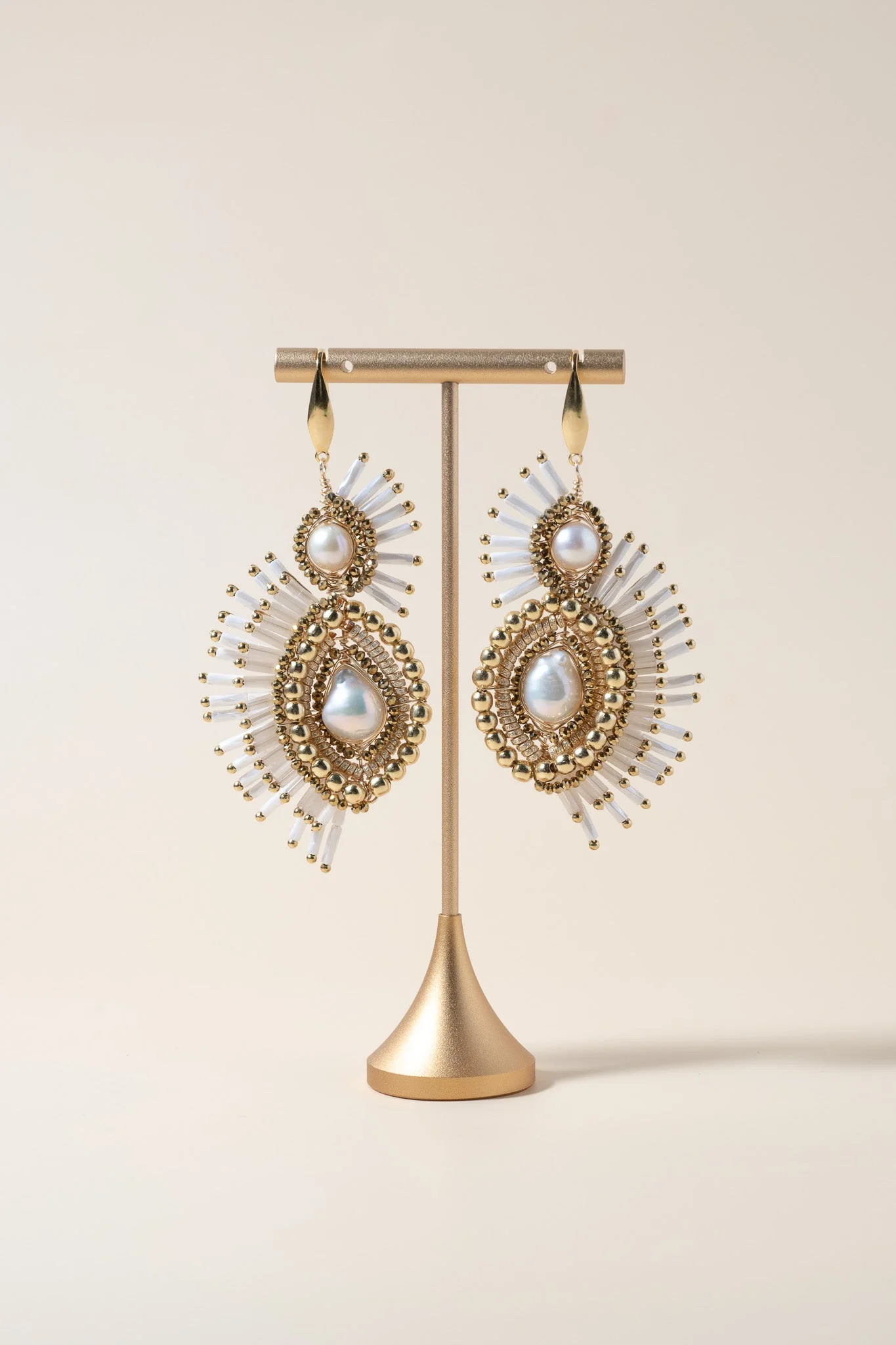 Serena Drop Earrings - White - Image 3