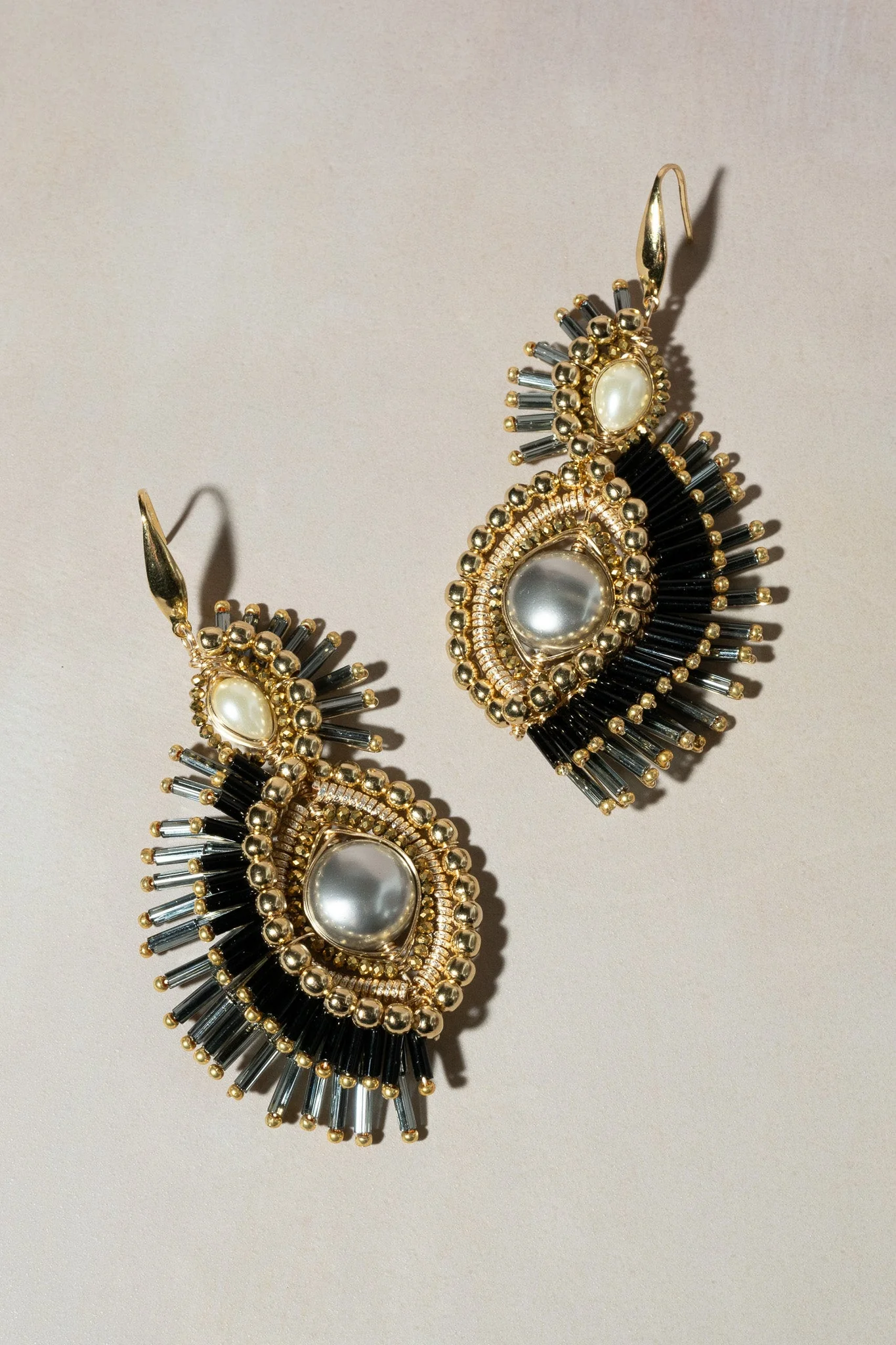 Serena Drop Earrings - Black