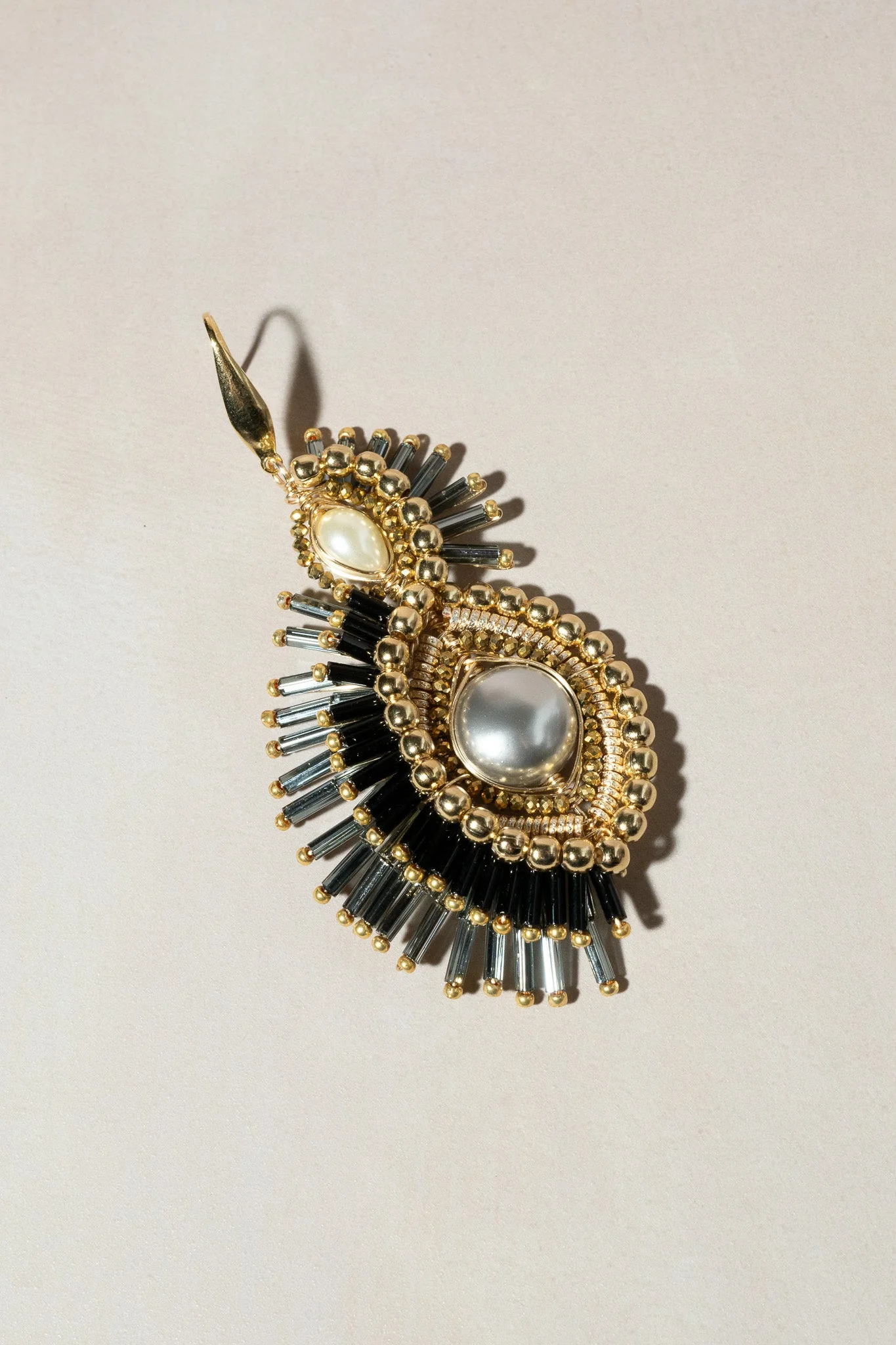 Serena Drop Earrings - Black - Image 2