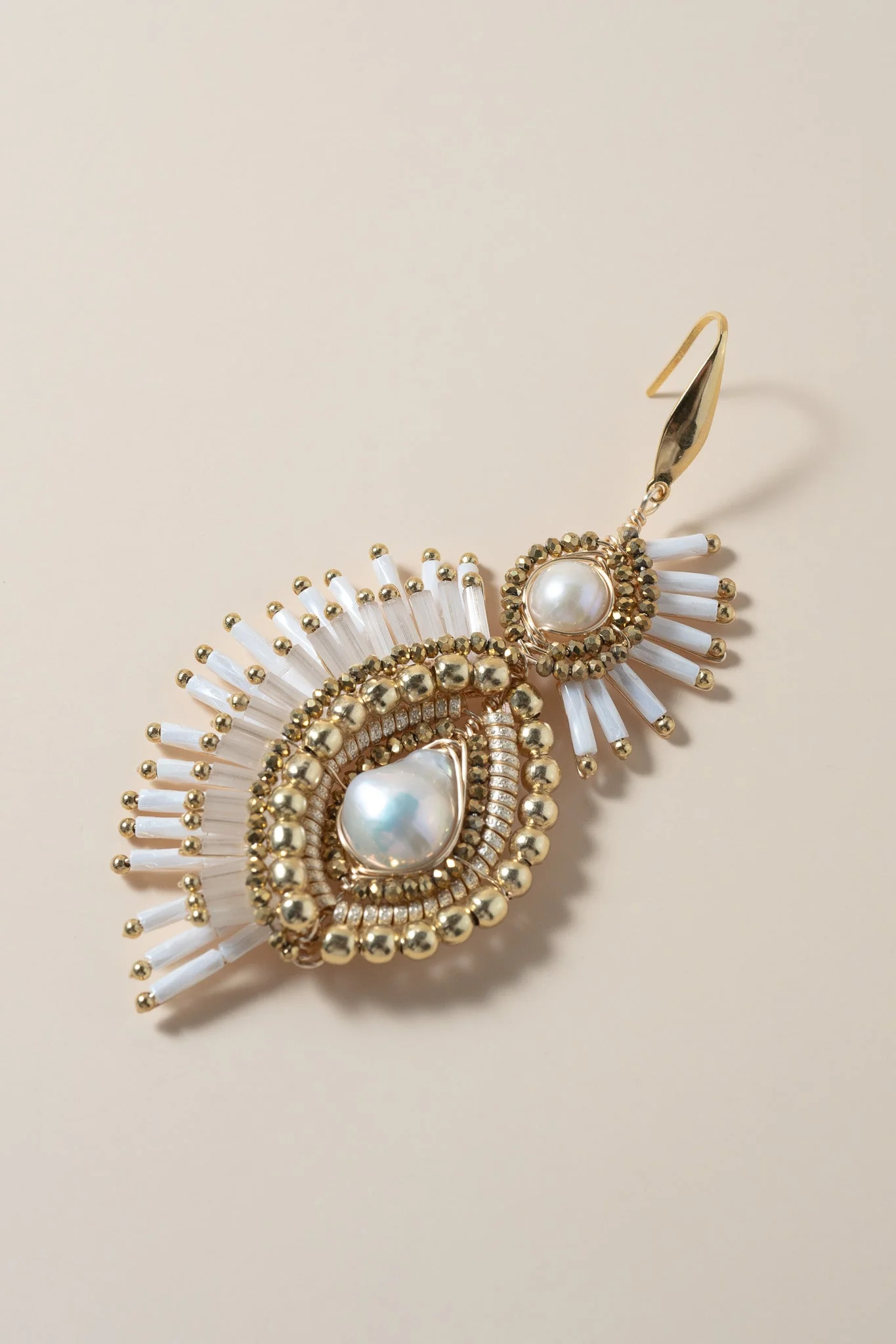 Serena Drop Earrings - White - Image 4