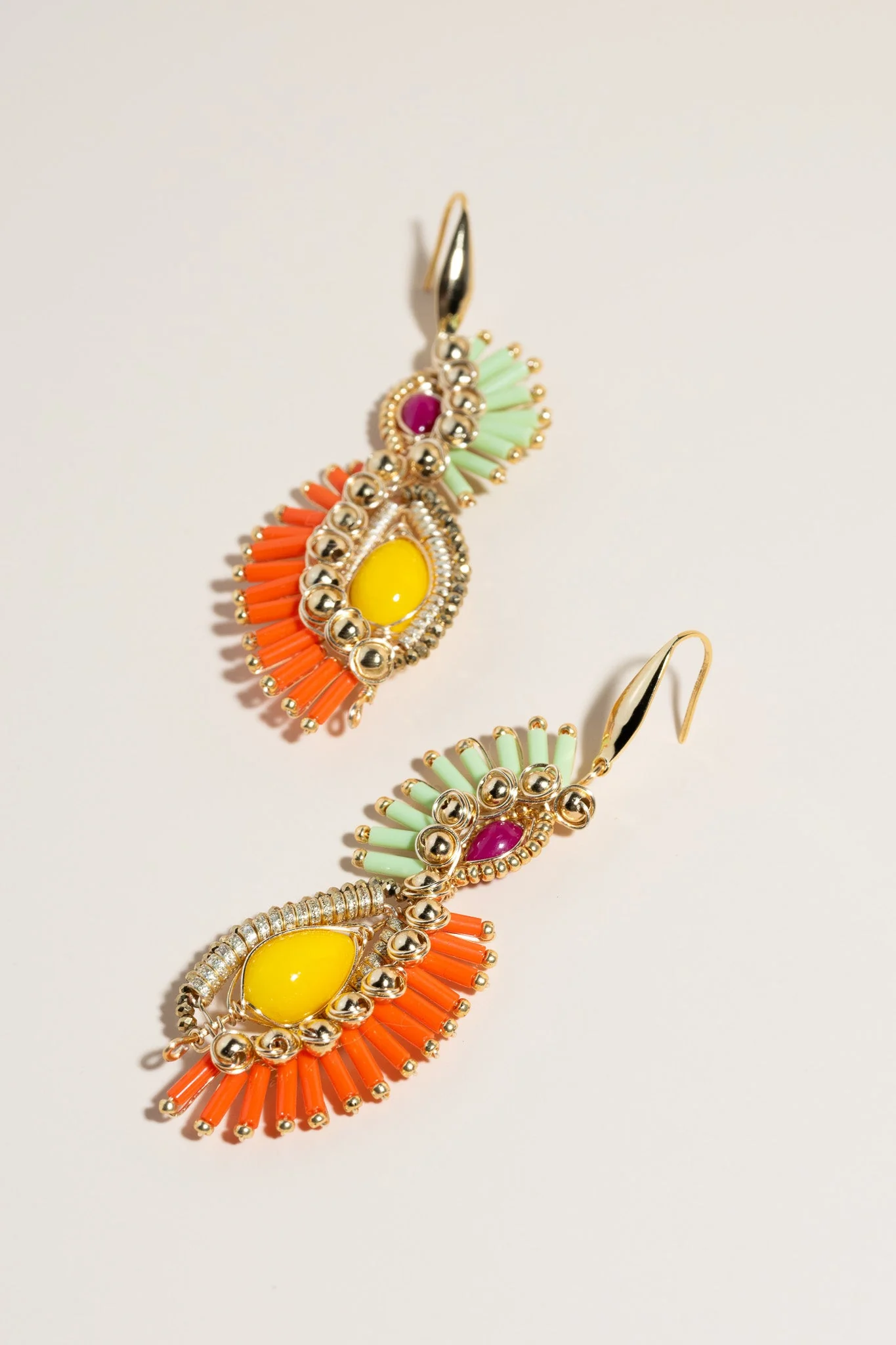 Sienna Drop Earrings - Orange - Image 3
