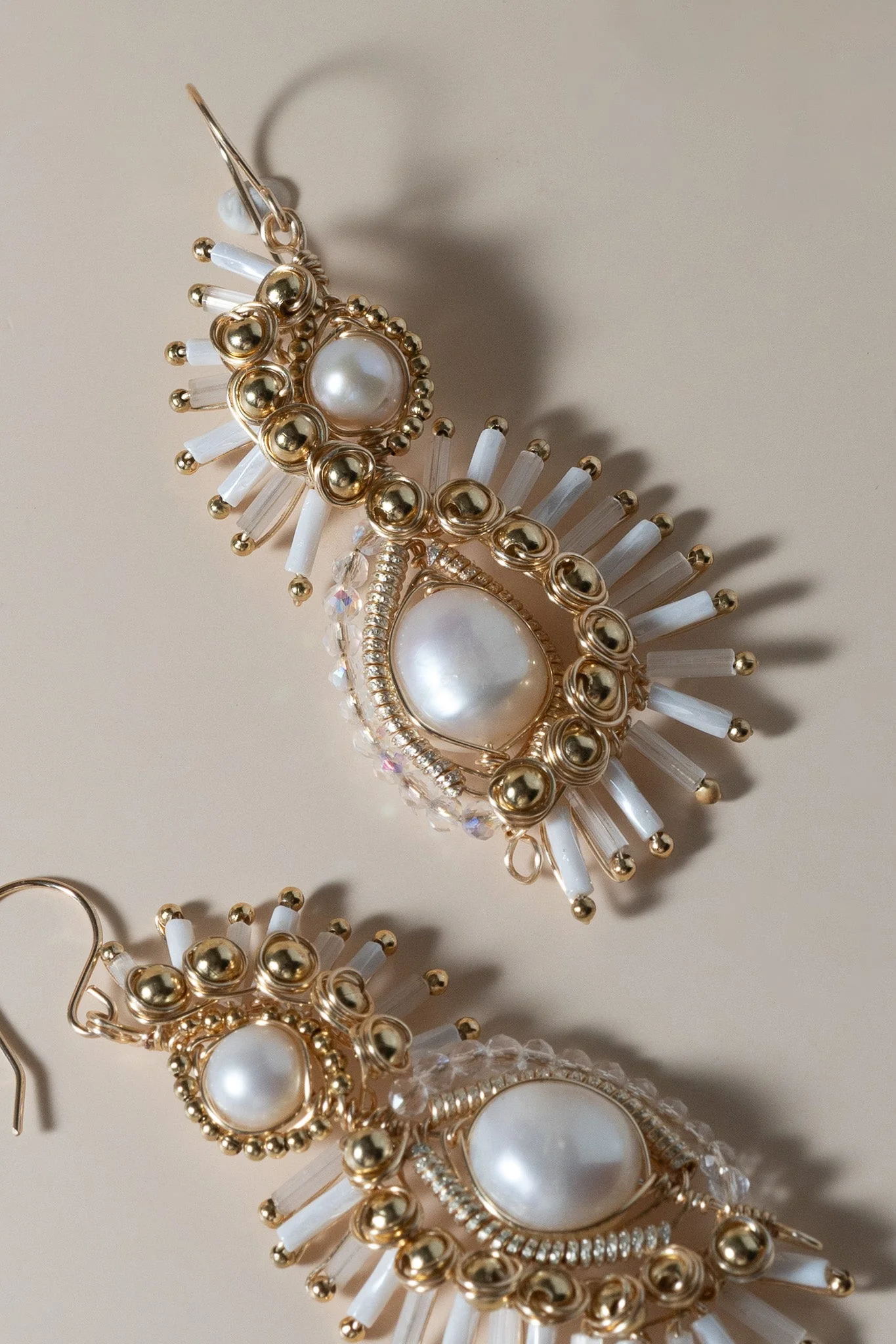 Sienna Drop Earrings - White - Image 4