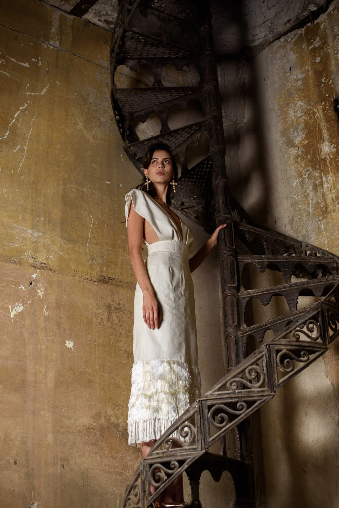 Silk Loom Dress - Off-White - Image 4