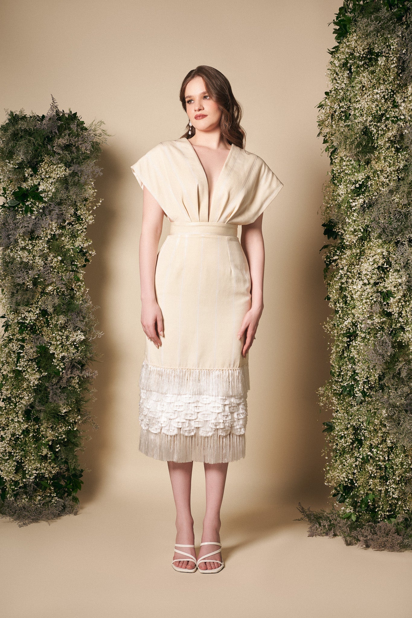 Silk Loom Dress - Off-White - Image 6