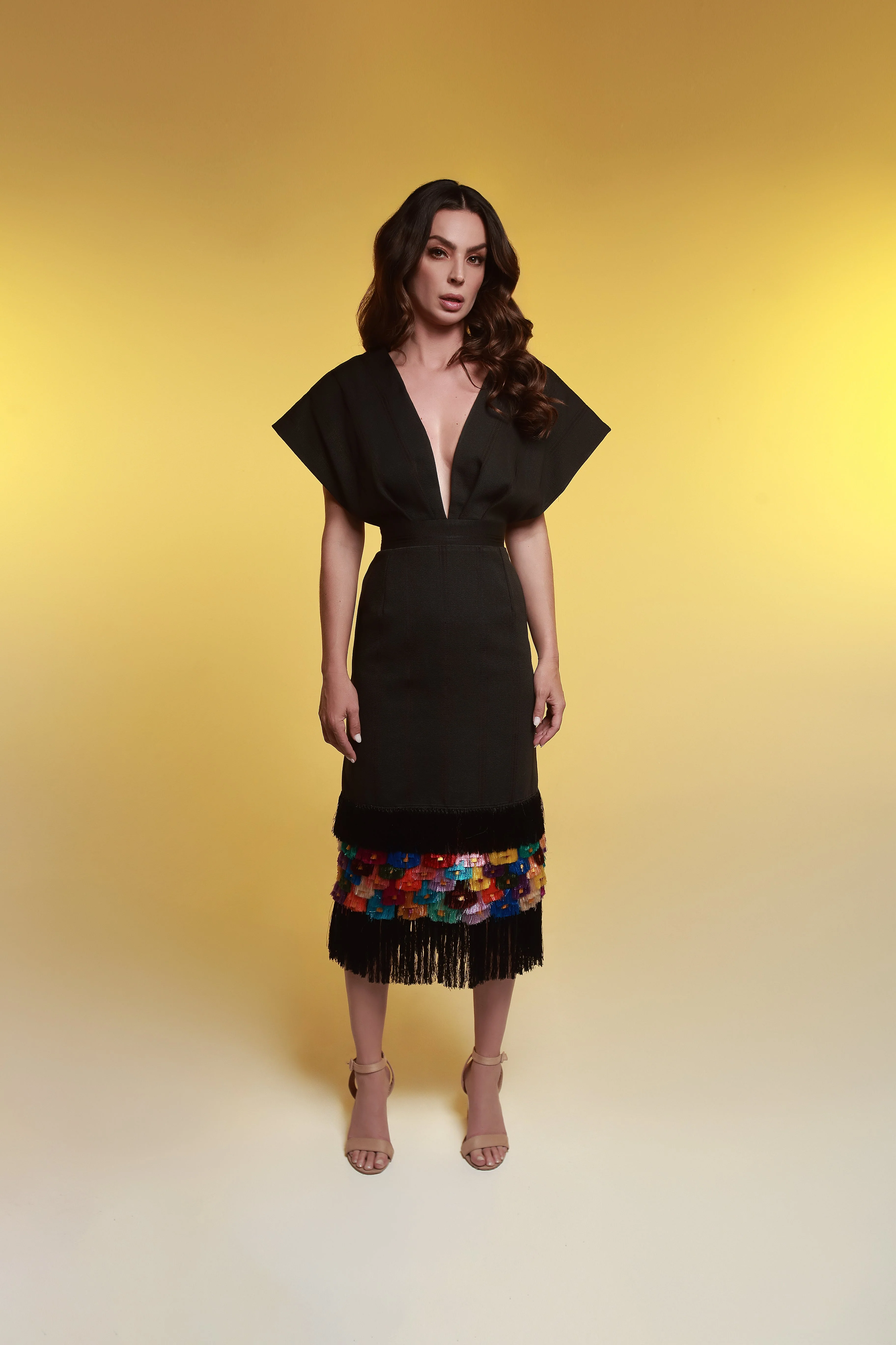 Silk Loom Dress - Black