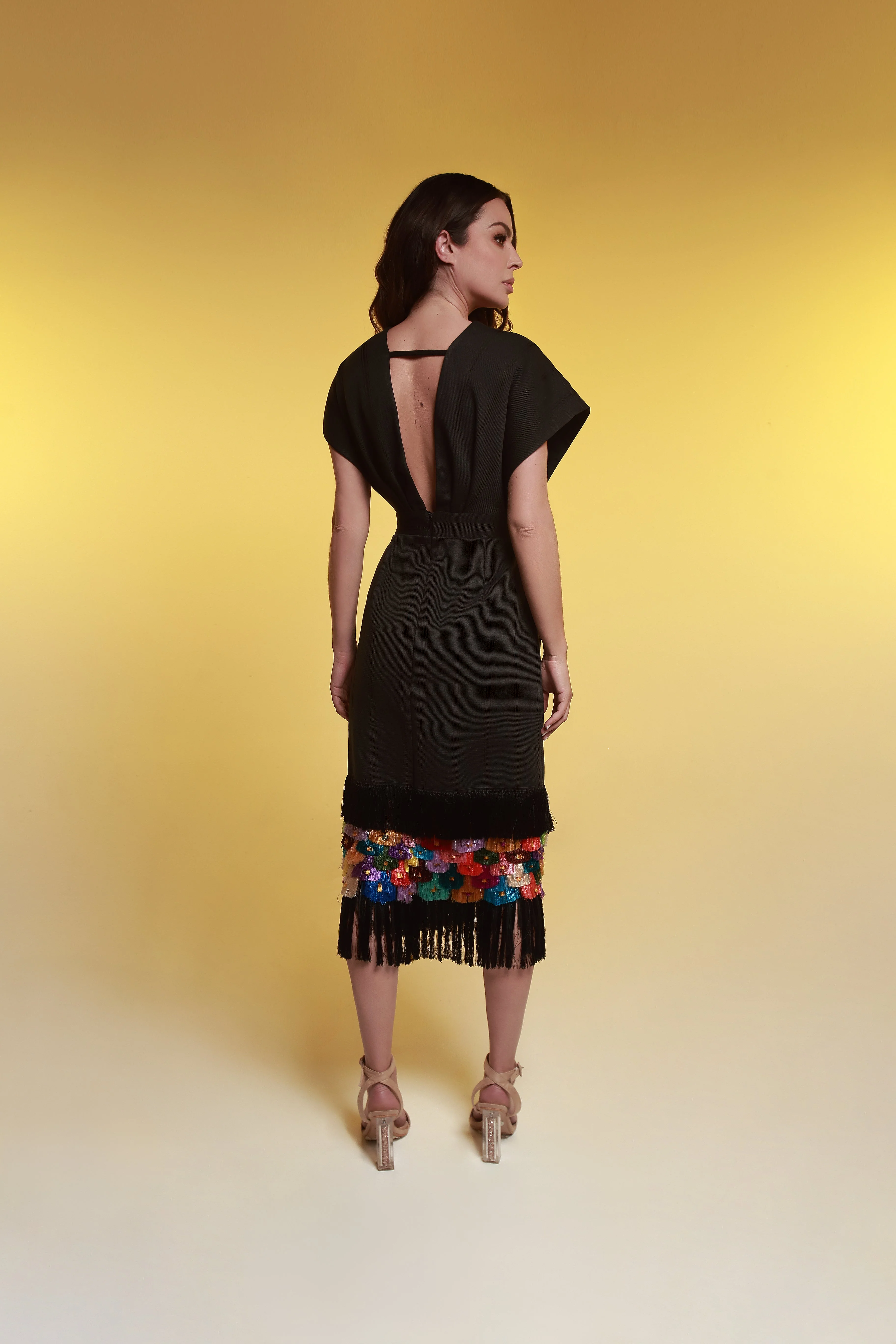 Silk Loom Dress - Black - Image 2