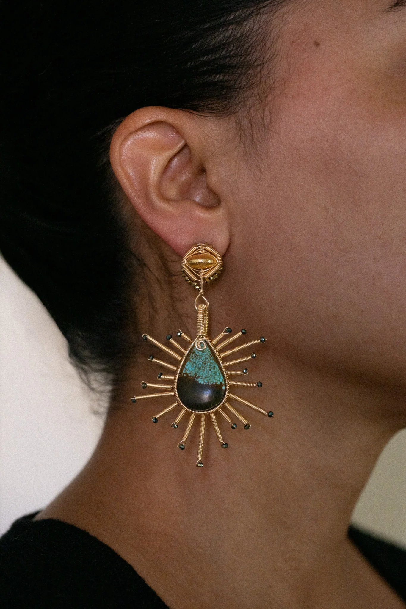 Sonora Turquoise Sun Earrings - Image 2
