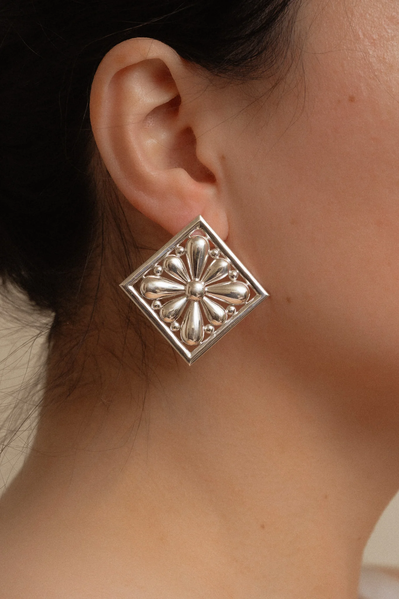 Sterling Silver Flores Talavera Maxi Earrings - Image 2