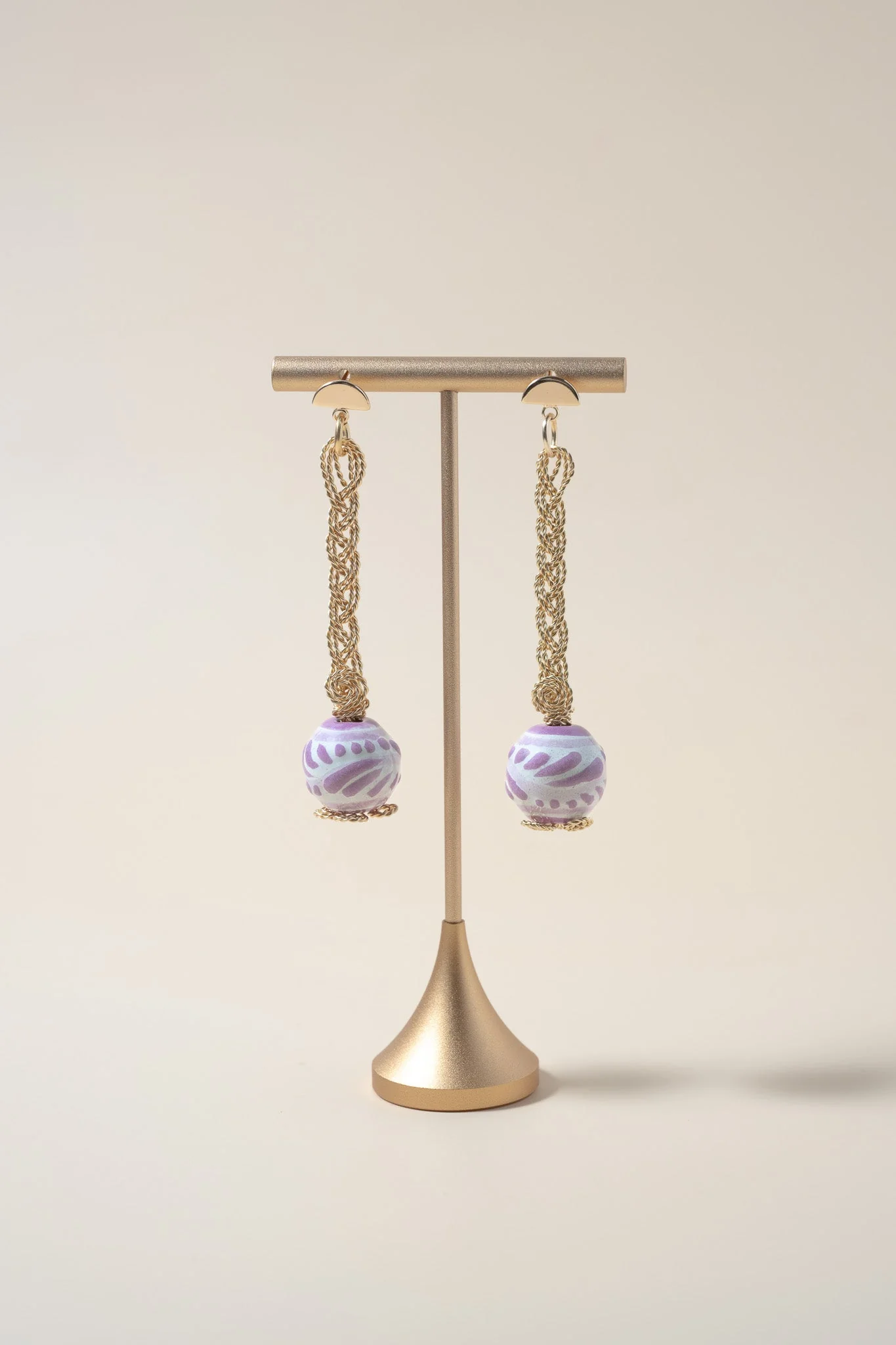 Talavera Drop Earrings - Lilac
