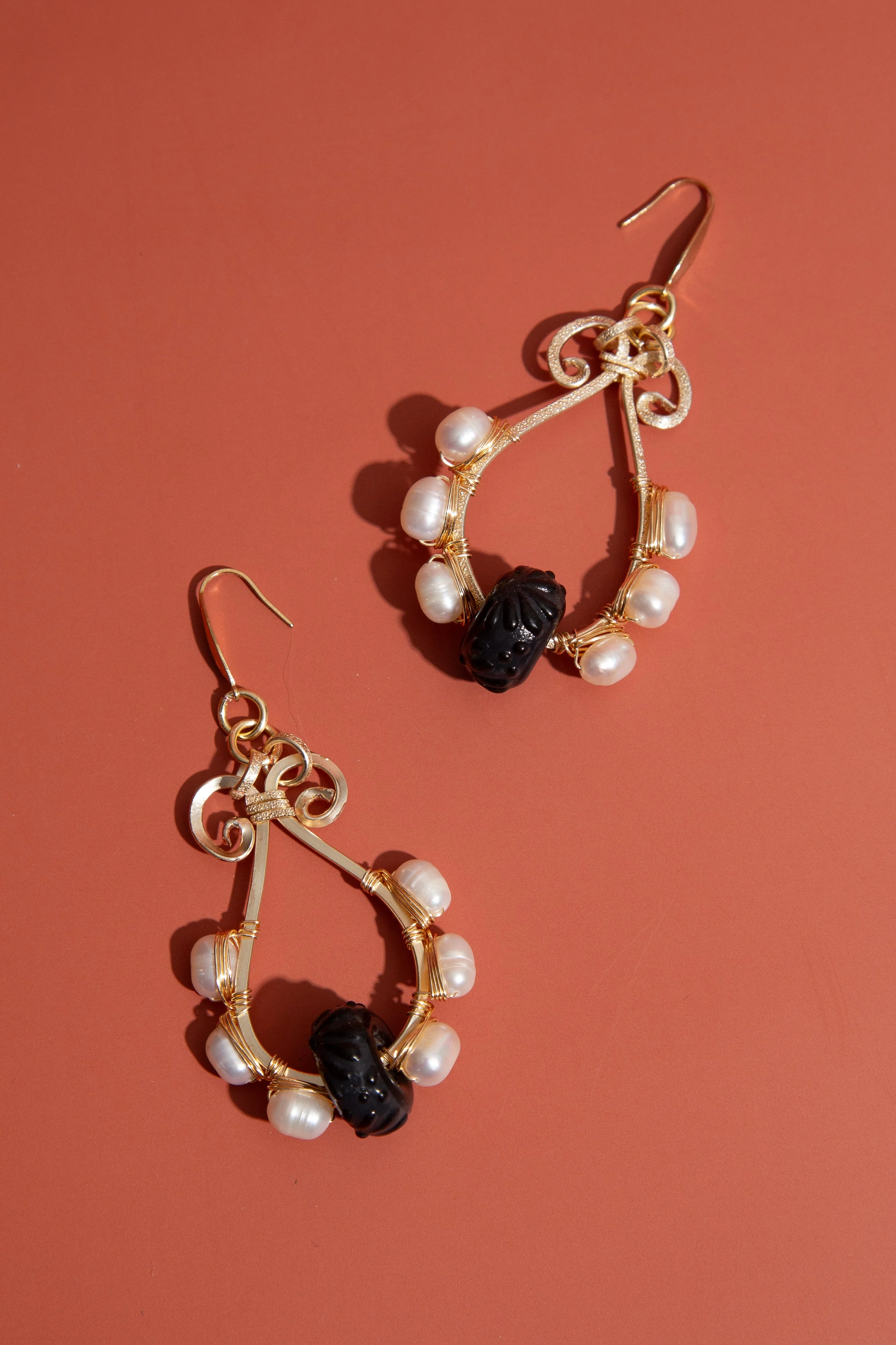 Talavera Tear Earrings - Black