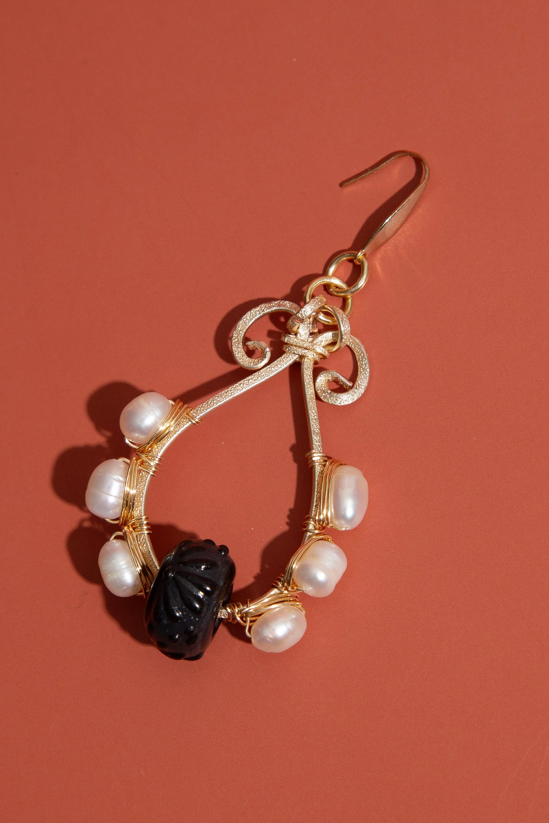 Talavera Tear Earrings - Black - Image 2