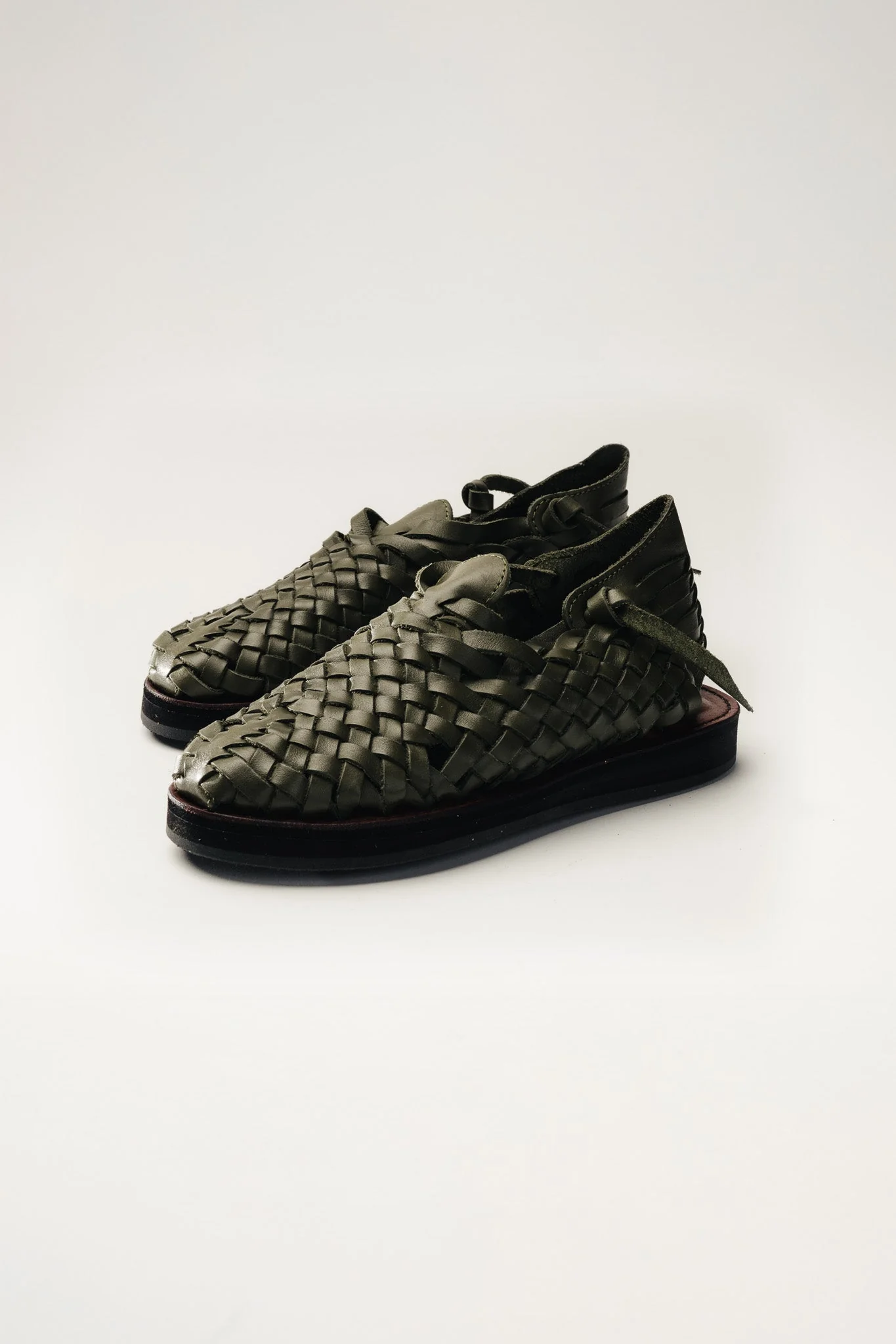 Tarasco Leather Huaraches - Green
