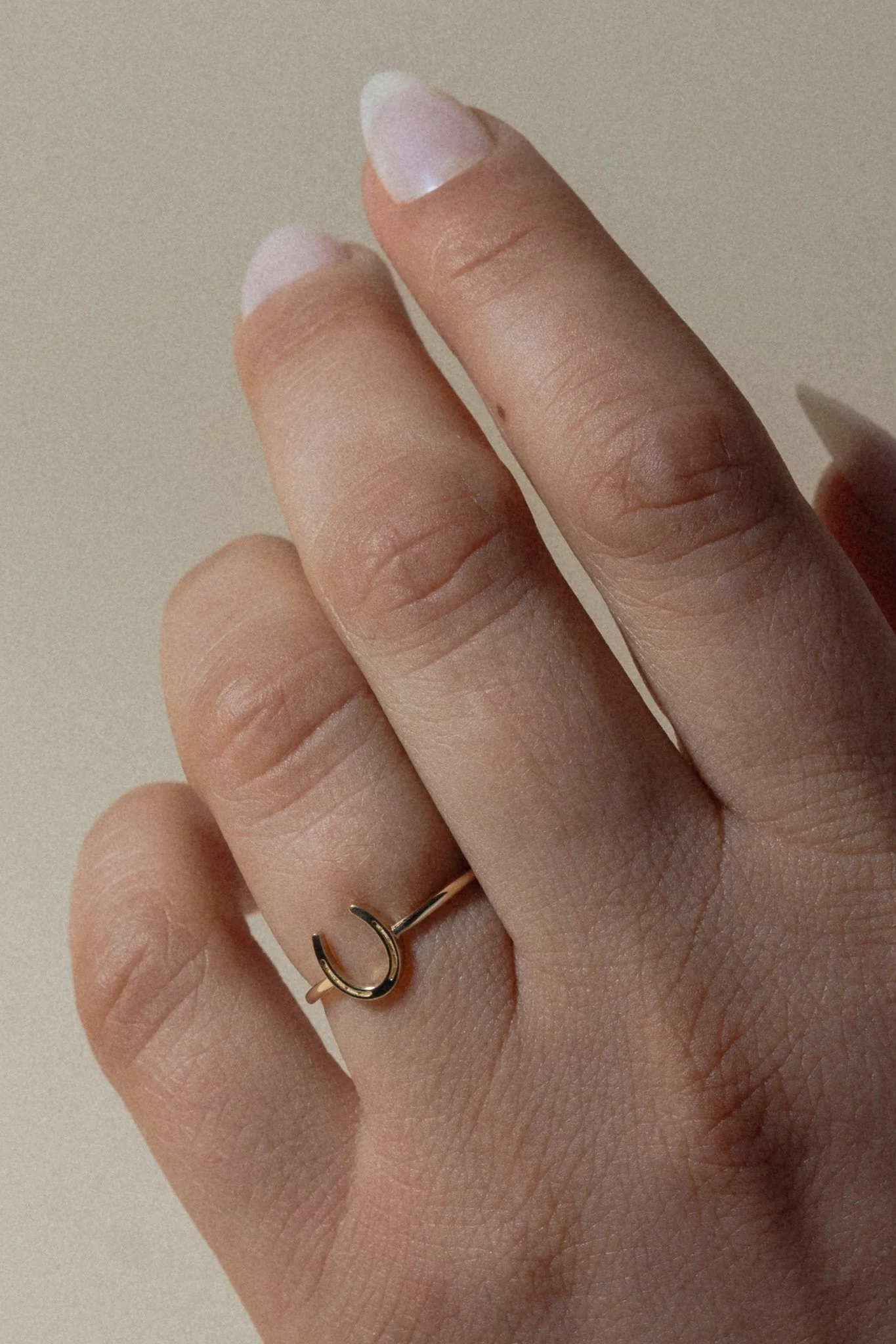 Thin Horseshoe 14K Ring - Image 2