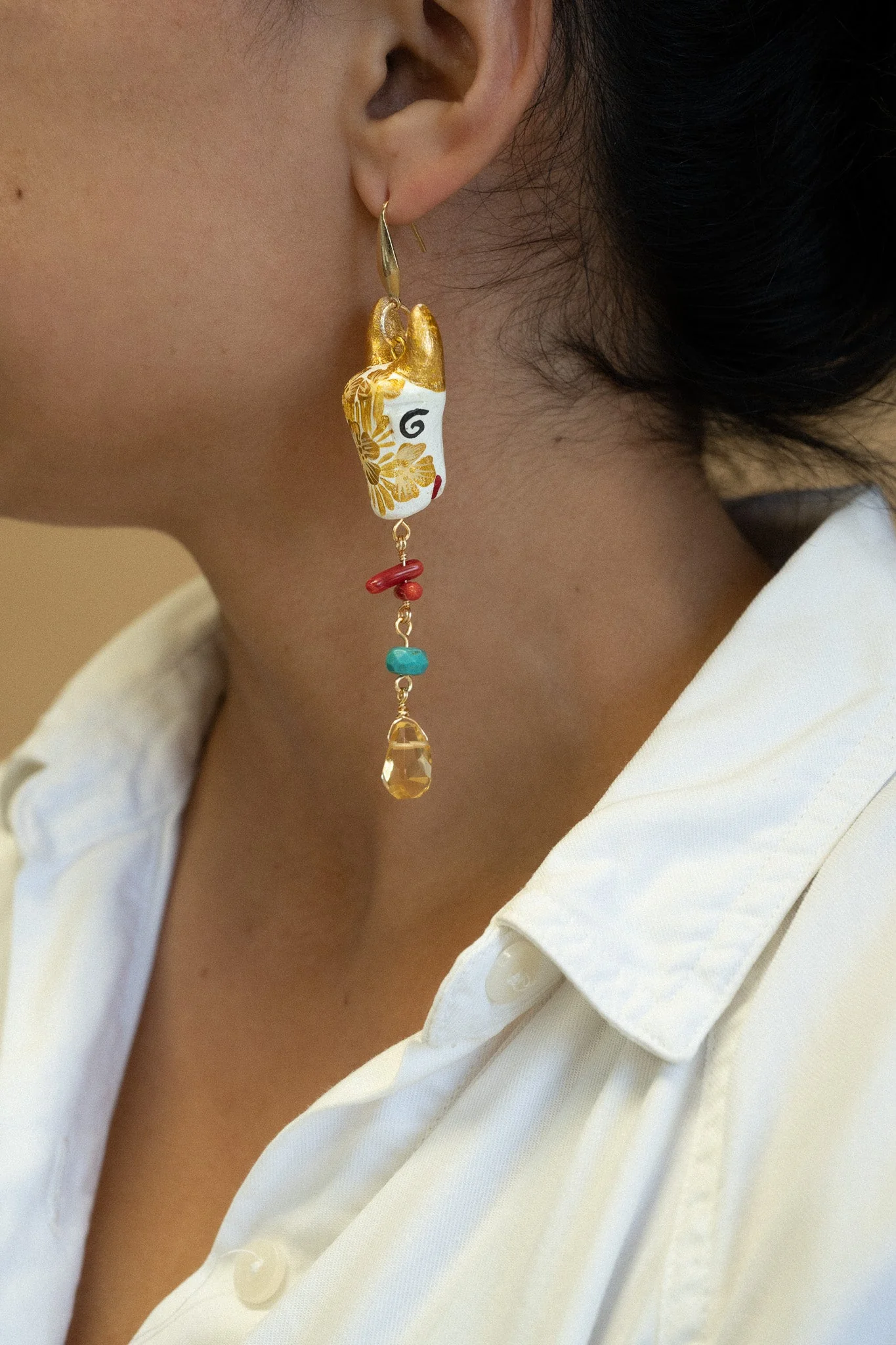Toro Copal Earrings - White - Image 5