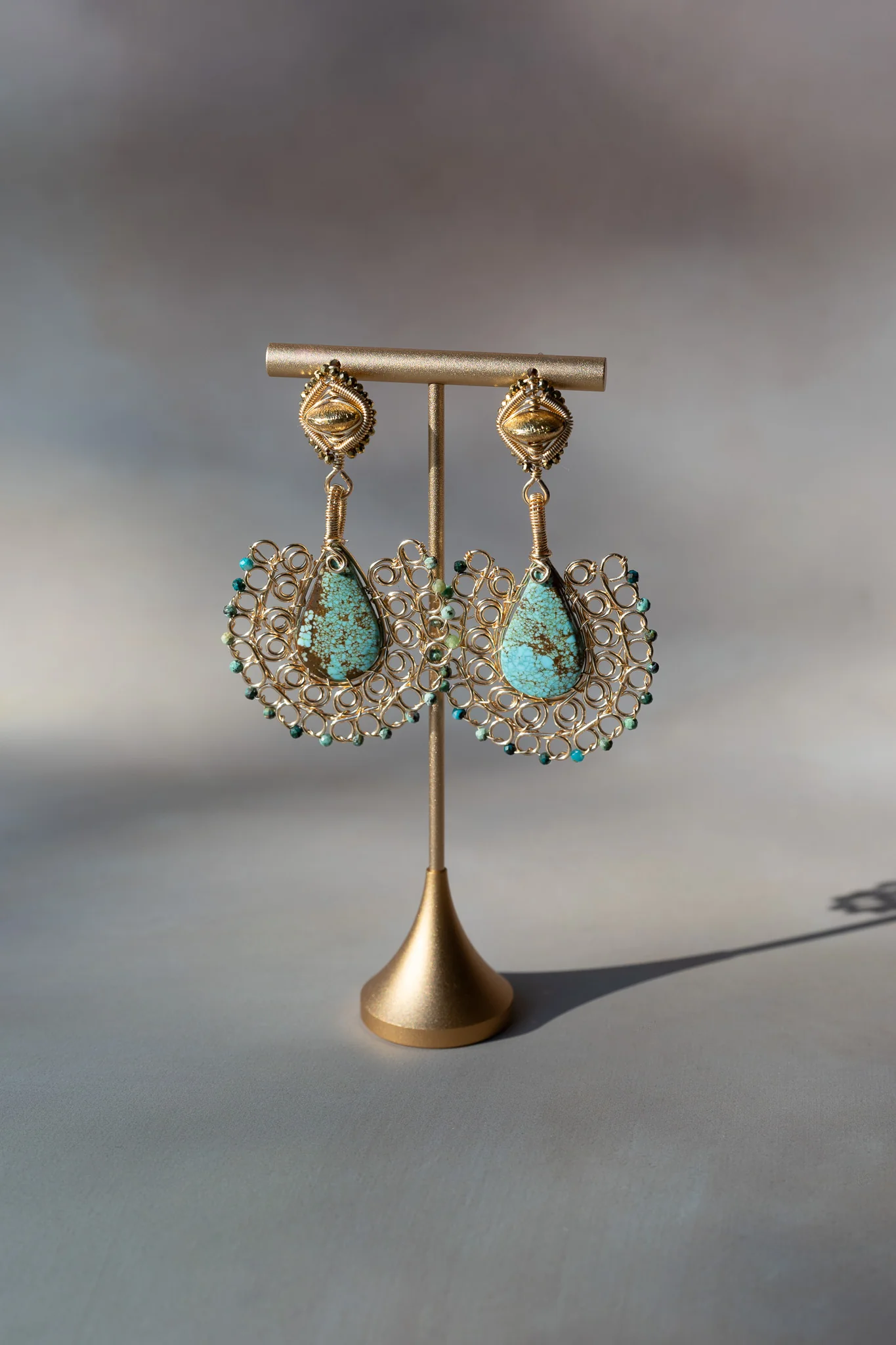 Turquoise Drop Earrings - Image 3