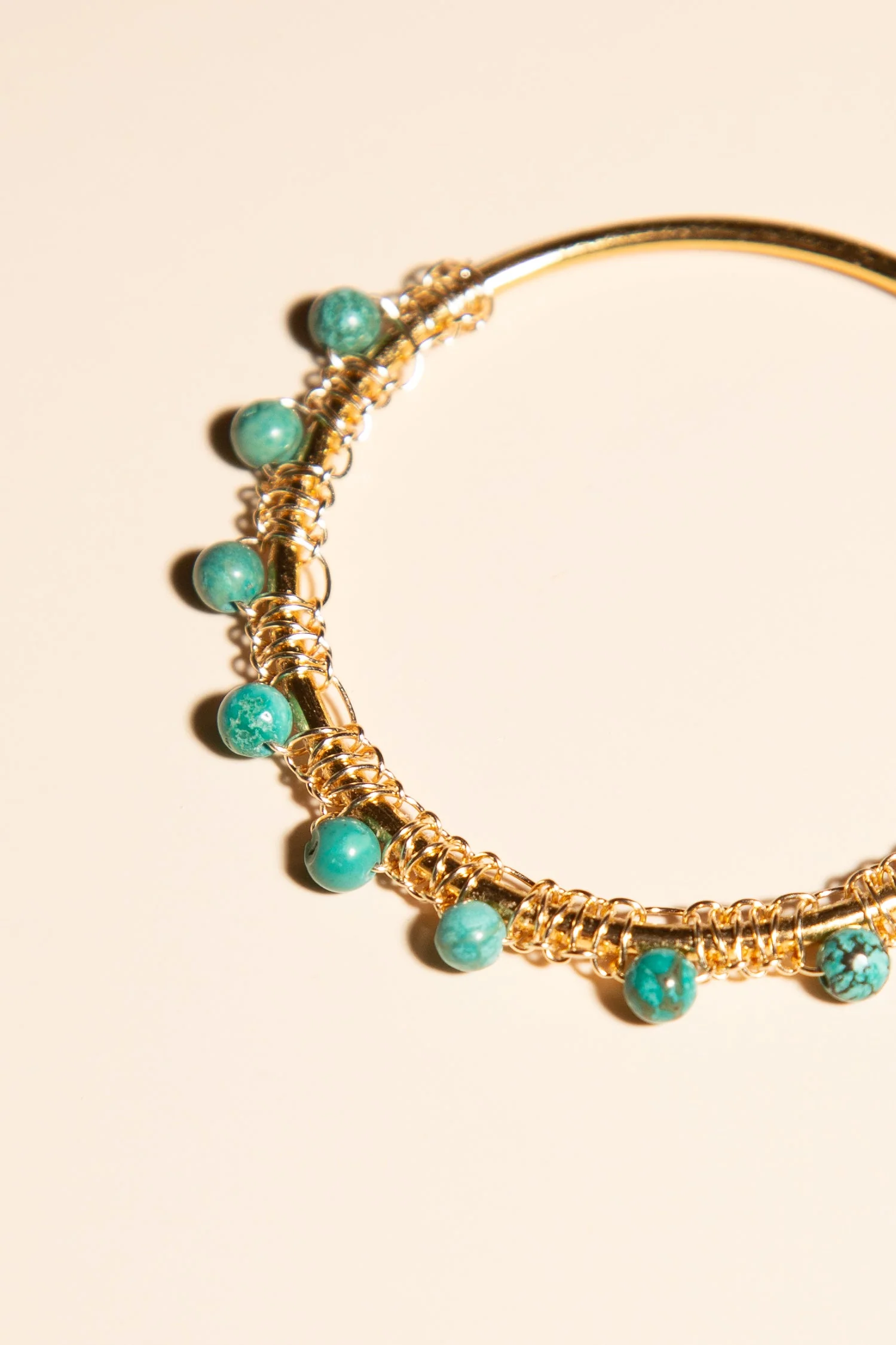 Turquoise Hoop Earrings - Image 3