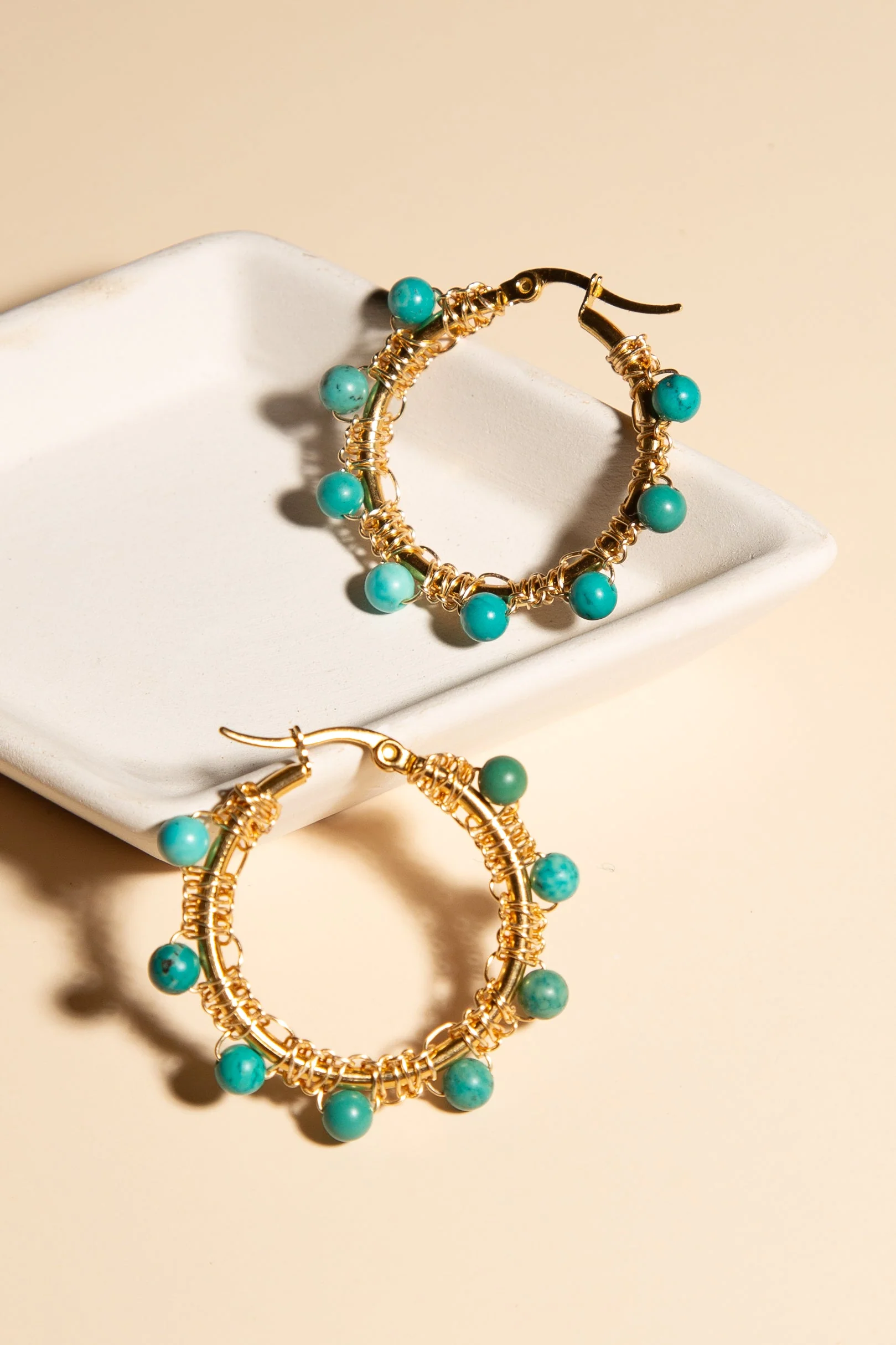 Turquoise Hoop Earrings - Image 5