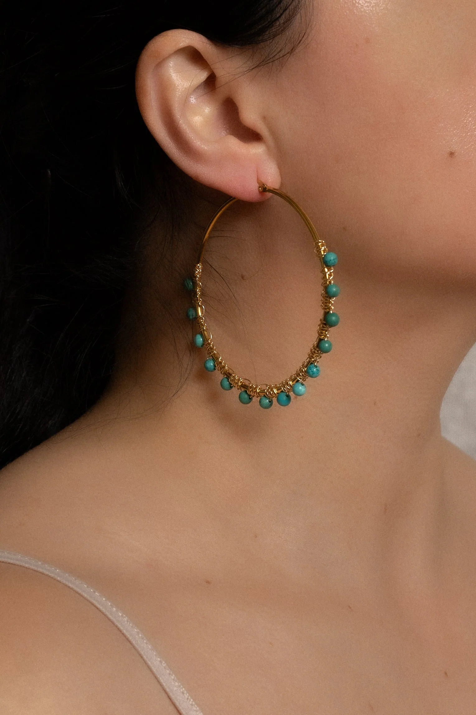 Turquoise Hoop Earrings - Image 6