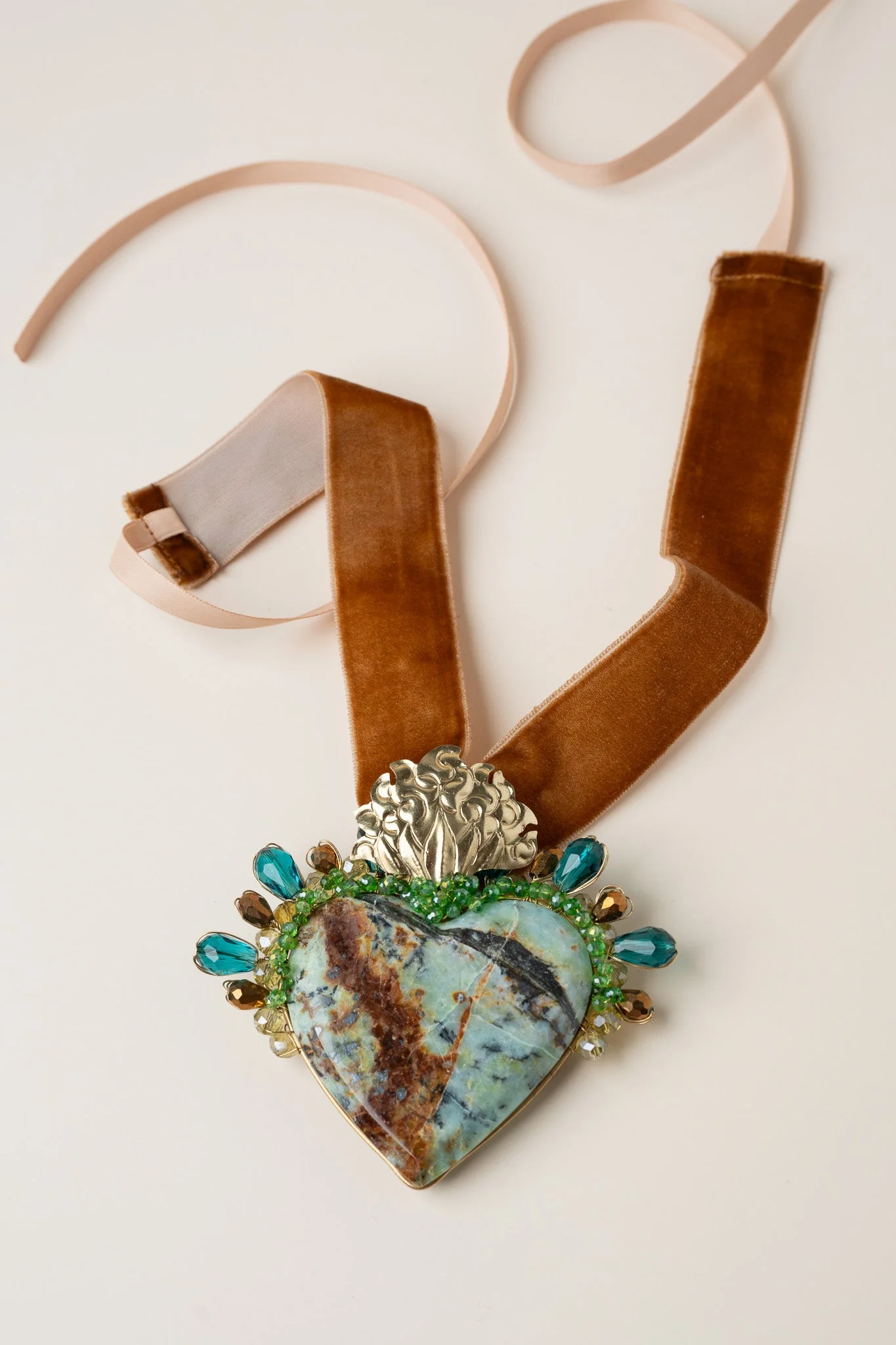 Turquoise Sacred Heart Necklace - Image 3