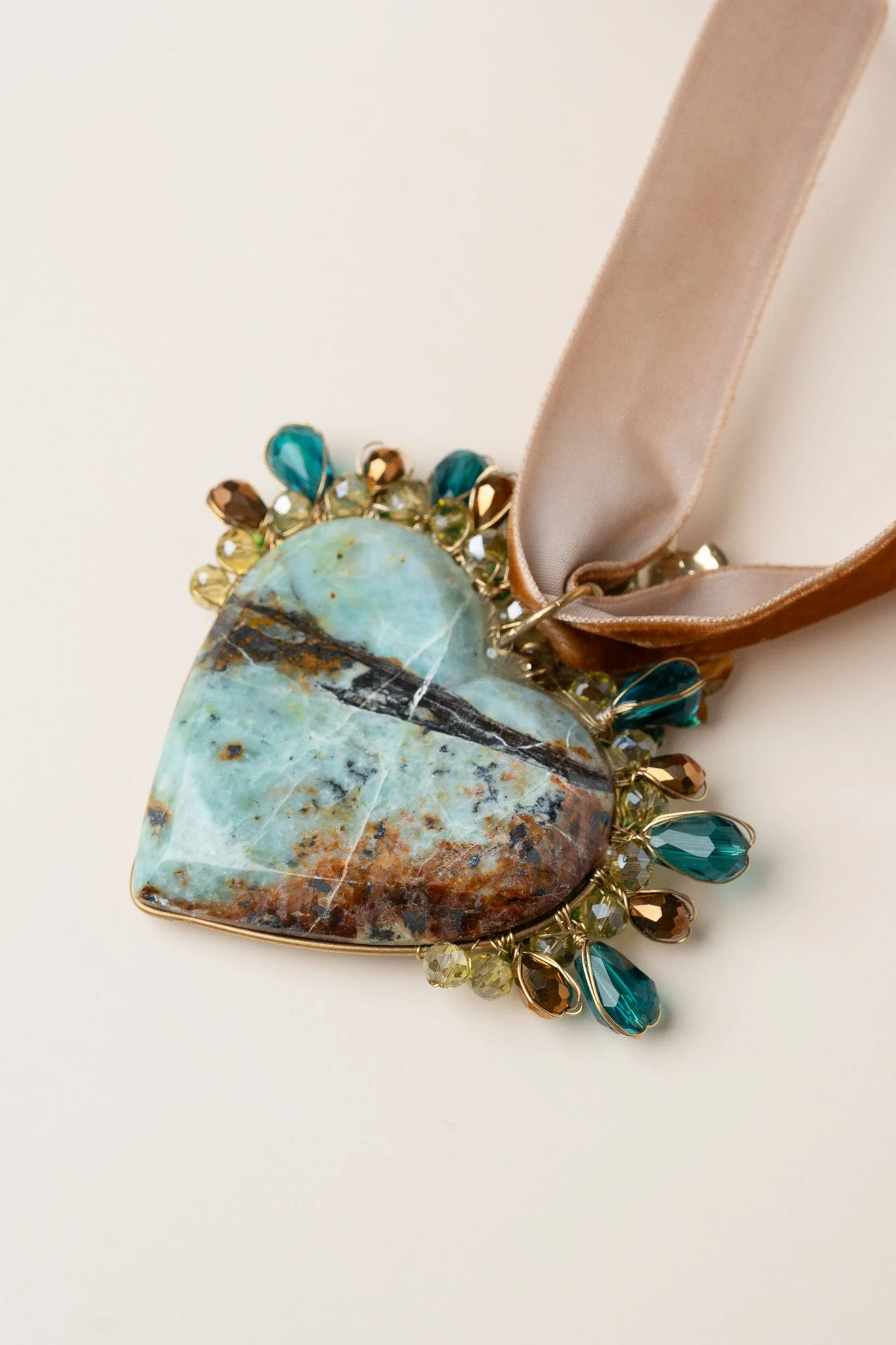 Turquoise Sacred Heart Necklace - Image 4