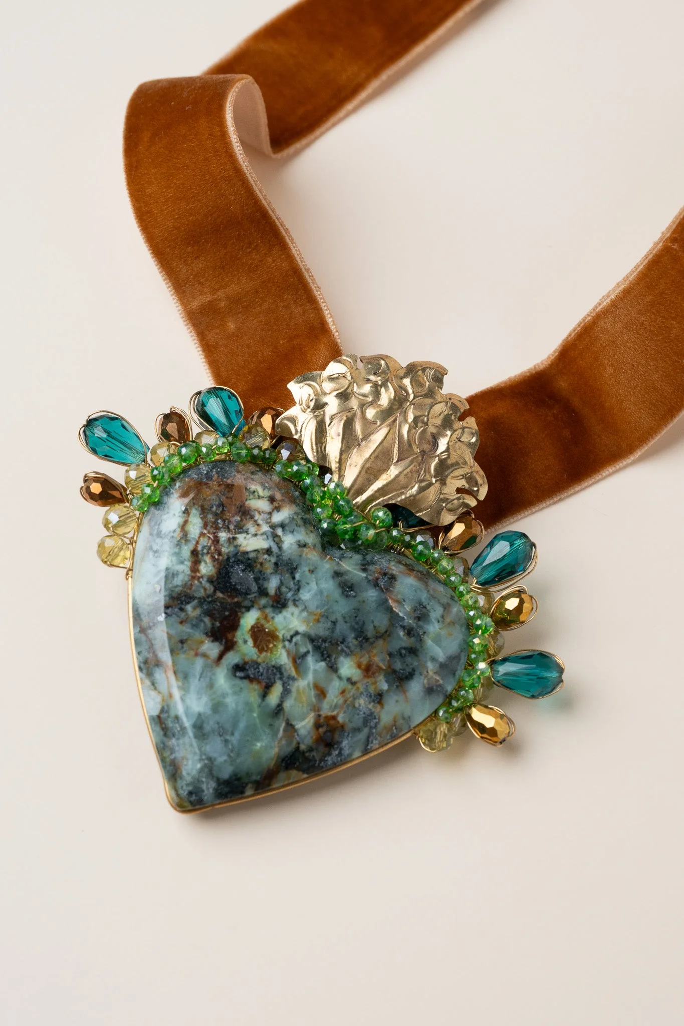 Turquoise Sacred Heart Necklace - Image 3