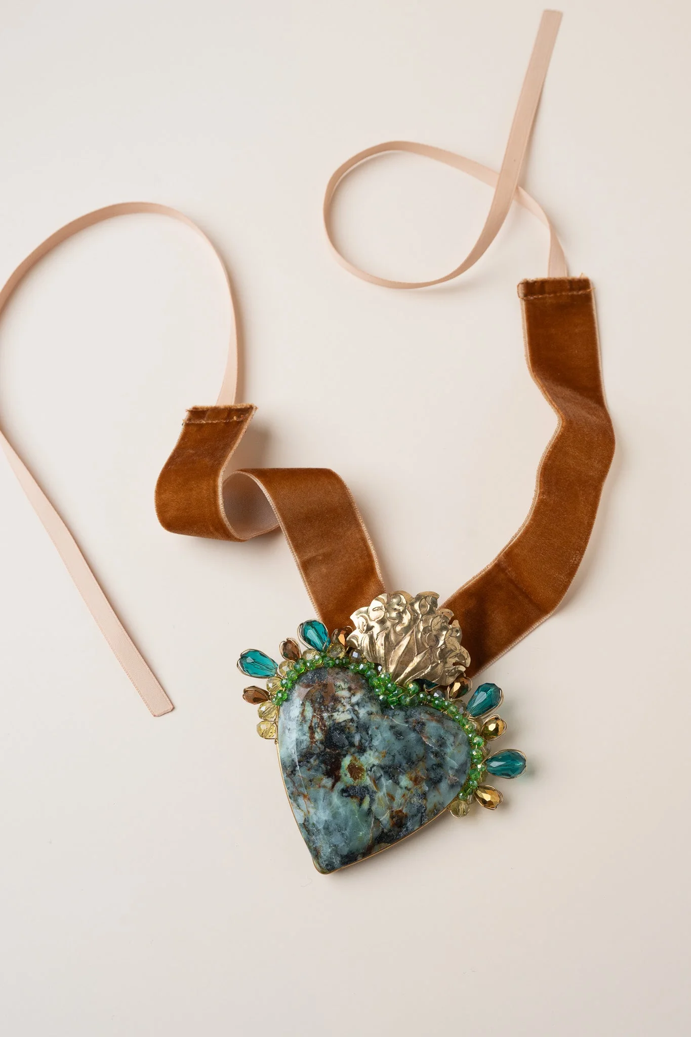 Turquoise Sacred Heart Necklace - Image 4